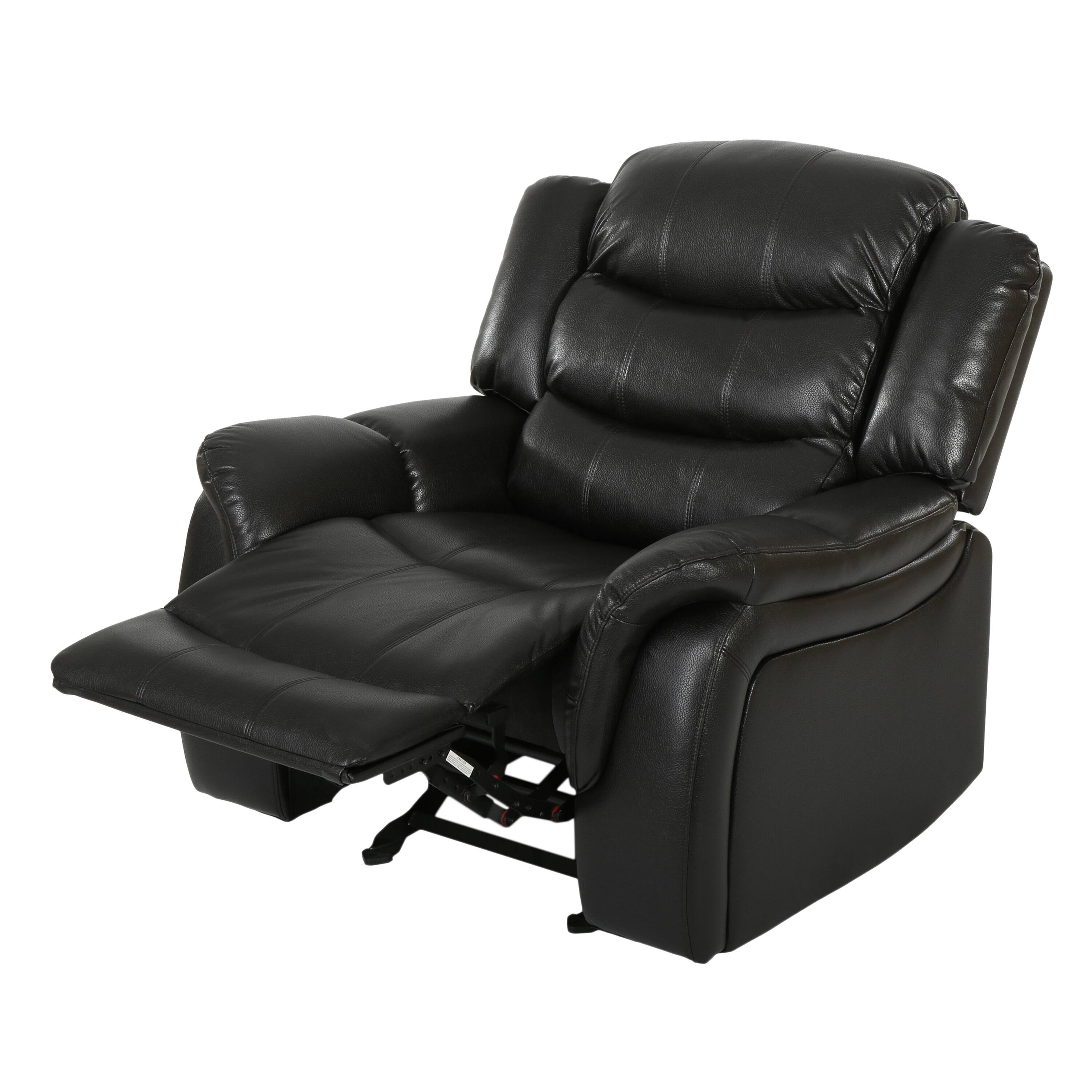 Alt View 7. APRILSOUL - Classic Design Recliner Black Berry Pu Upholstery Glider Recliner - Brown.