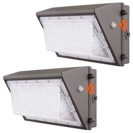 VEVOR - 2PCs LED Wall Pack Lights, 100W 10800LM, 5000K Commercial Outdoor Lights Security Lighting Fixture - Gray