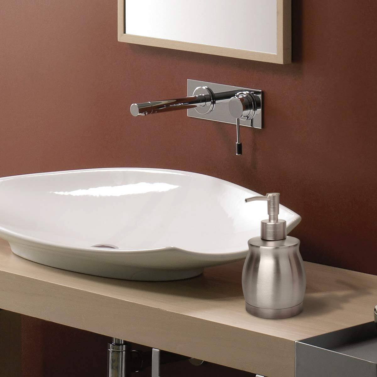 Dapper Styles Stainless Countertop Soap Dispenser Liquid Bottle And ...
