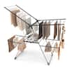 Front. Costway - Costway 2-Tier Clothes Drying Rack with 33 Drying Rails Height Adjustable Gullwings - Silver,Grey.