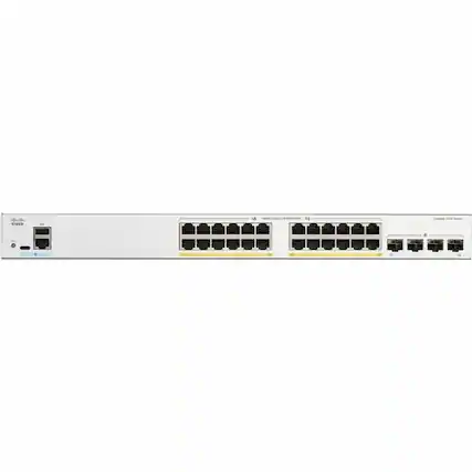 Front. Cisco Consumer Products - Cisco Catalyst C1200-24FP-4G Ethernet Switch - 24 Ports - Manageable - Gigabit Ethernet - 10/100/1000Base-T, 1000Base-X - Unknown.