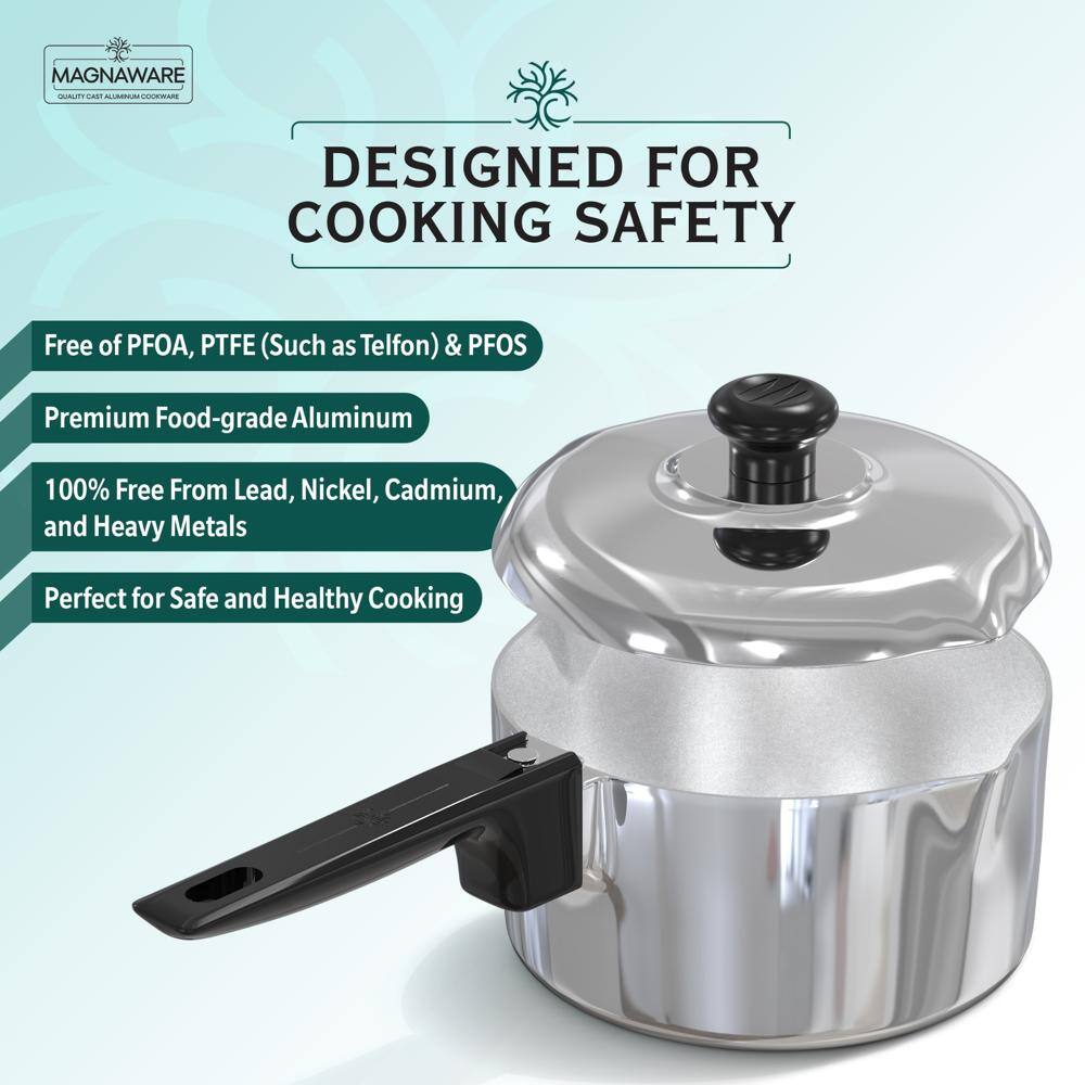 MAGNAWARE - DESIGNED FOR COOKING SAFETY

Free of PFOA, PTFE (Such as Telfon) & PFOS

Premium Food-grade Aluminum

100% Free From Lead, Nickel, Cadmium, and Heavy Metals

Perfect for Safe and Healthy Cooking