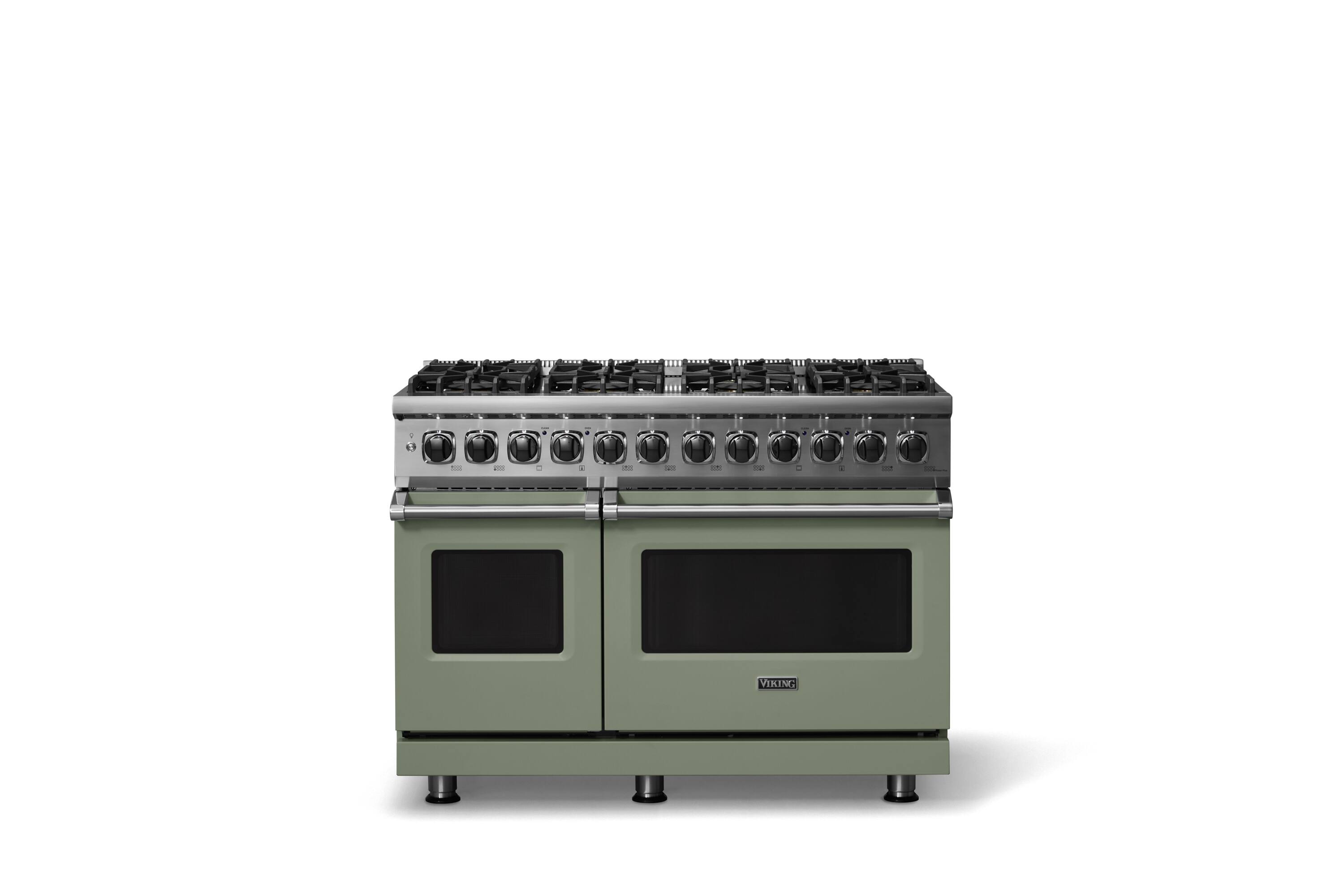 Alt View 3. Viking - 5-Series Gas Open Burner Range - Eucalyptus.