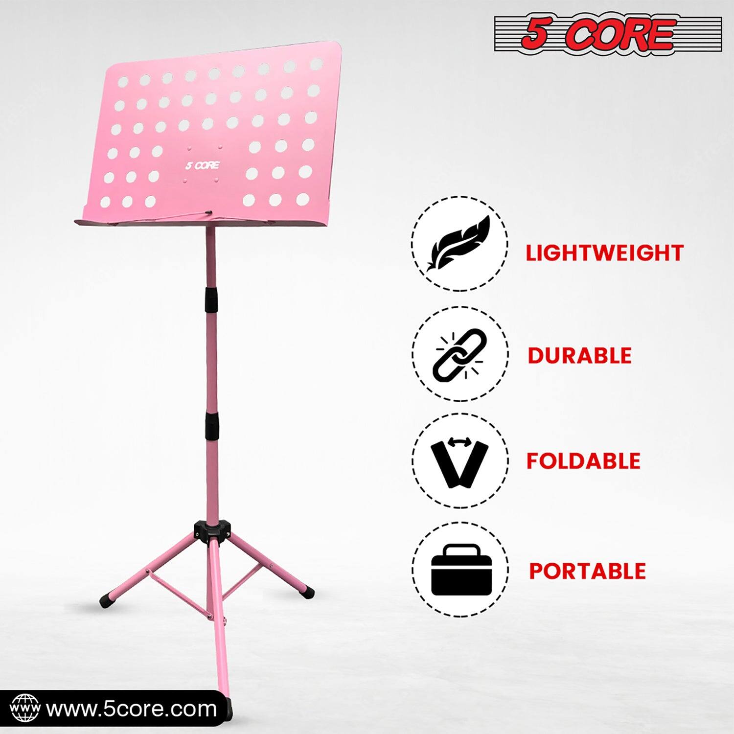 5 CORE

LIGHTWEIGHT  
DURABLE  
FOLDABLE  
PORTABLE  

www.5core.com