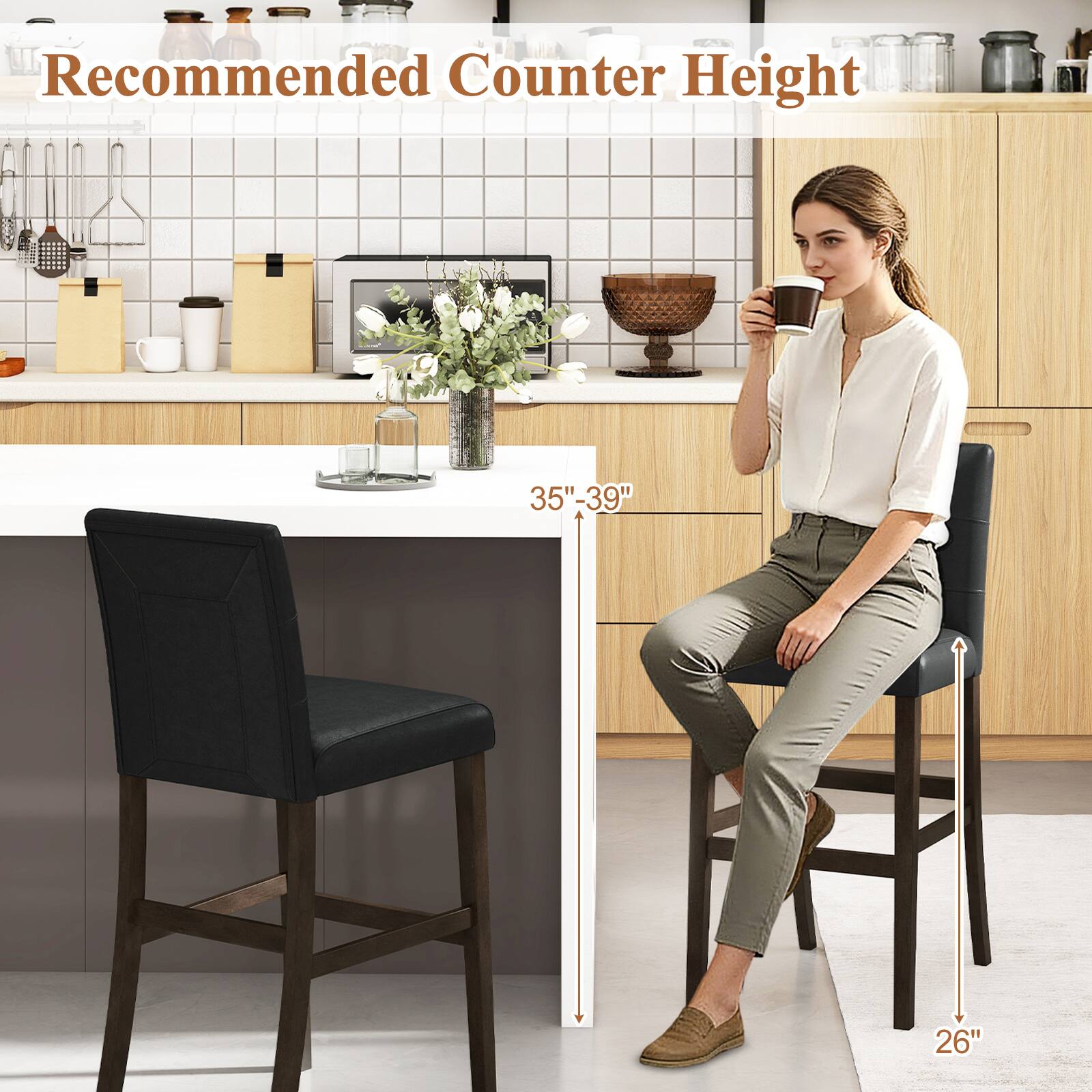 Recommended Counter Height  
35"-39"  
26"