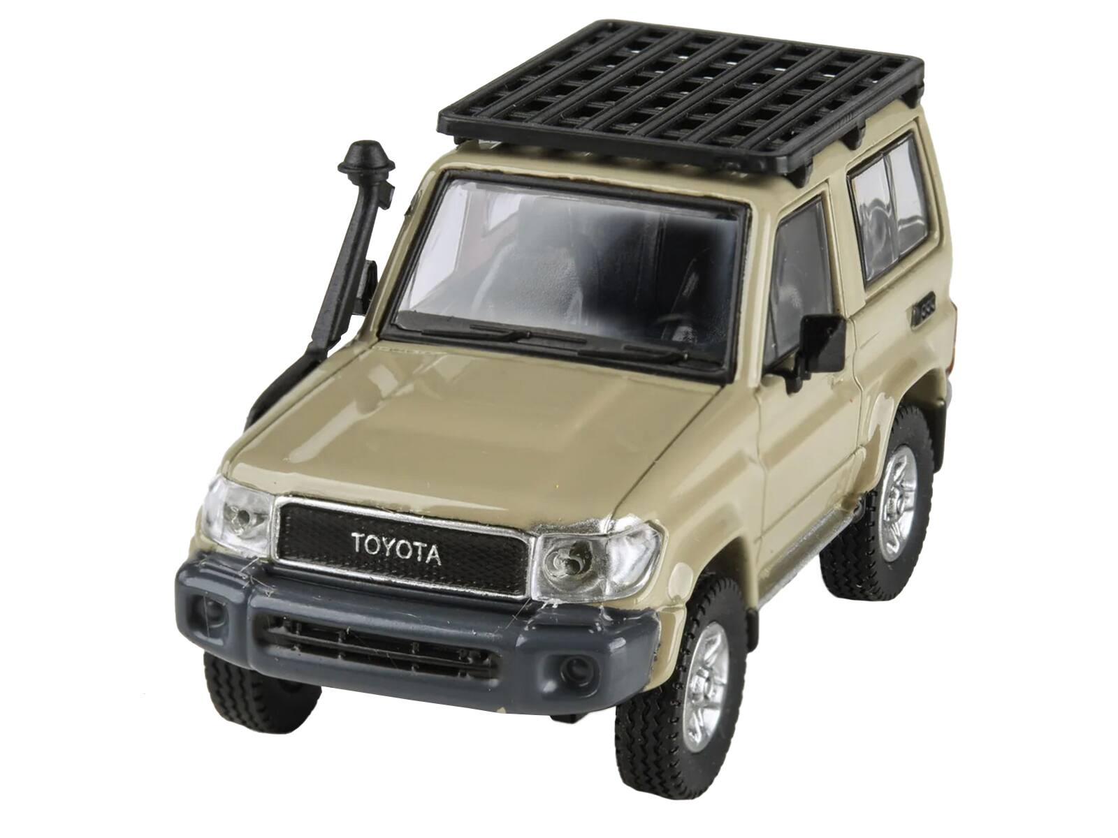 Left. Paragon - 2014 Toyota Land Cruiser 71 SWB (Short Wheel Base) Sandy Taupe Brown 1/64 Diecast Model Car by Paragon Models - Taupe Brown.