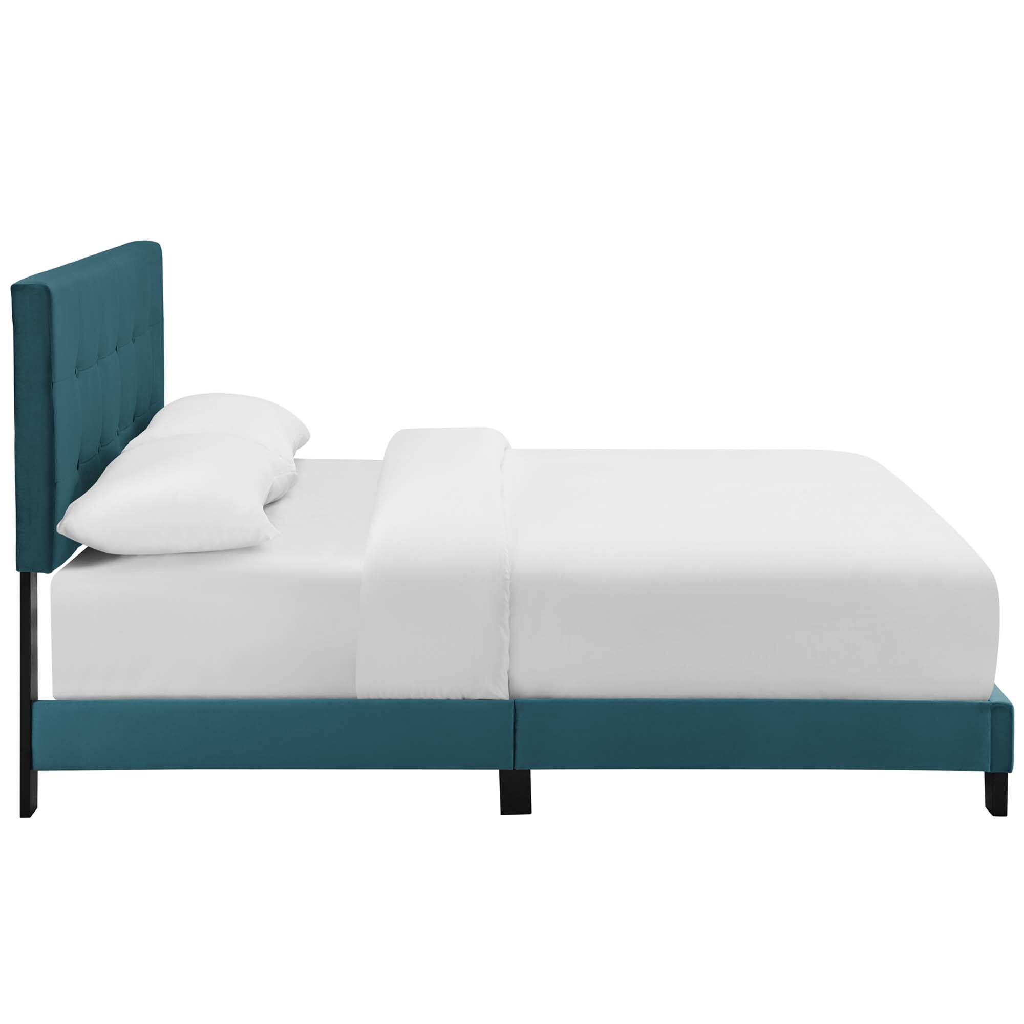 Alt View 1. Modway - Reign Performance Velvet Full Platform Bed Frame - Red.