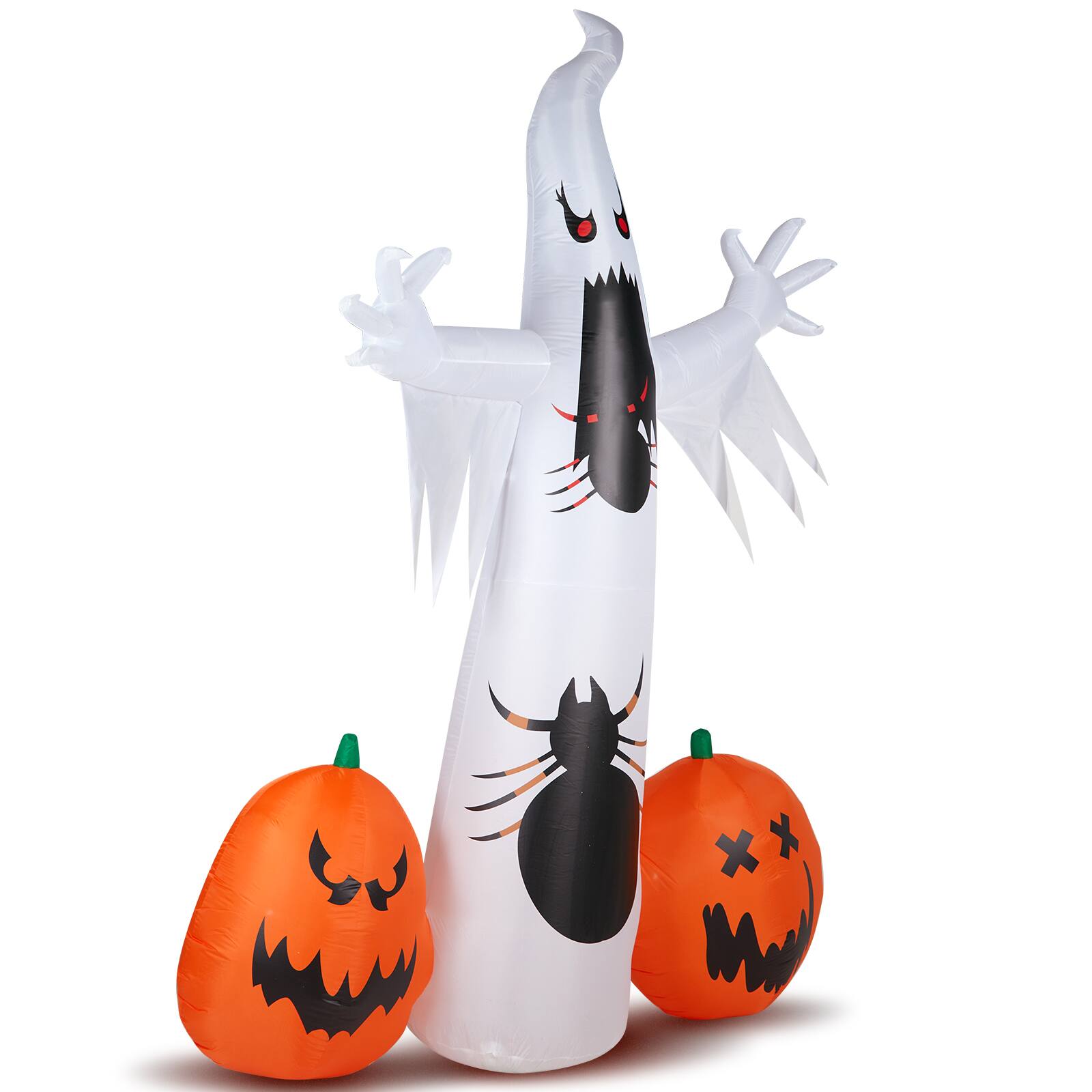 Alt View 1. Sunoyar - 11.8ft Halloween Inflatable Ghost Spider Pumpkin with LED Lights - White.