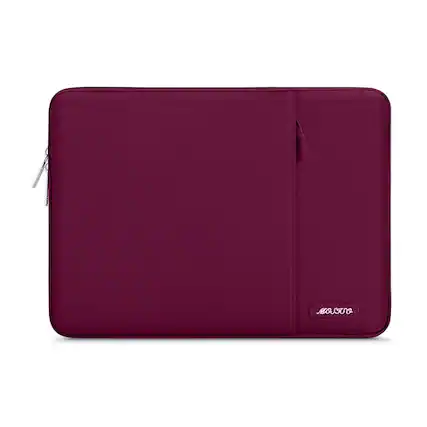Front. mosiso - 13.3-inch Slim Padded Laptop Sleeve, Fits 13-13.3 in Laptops. - wine red.