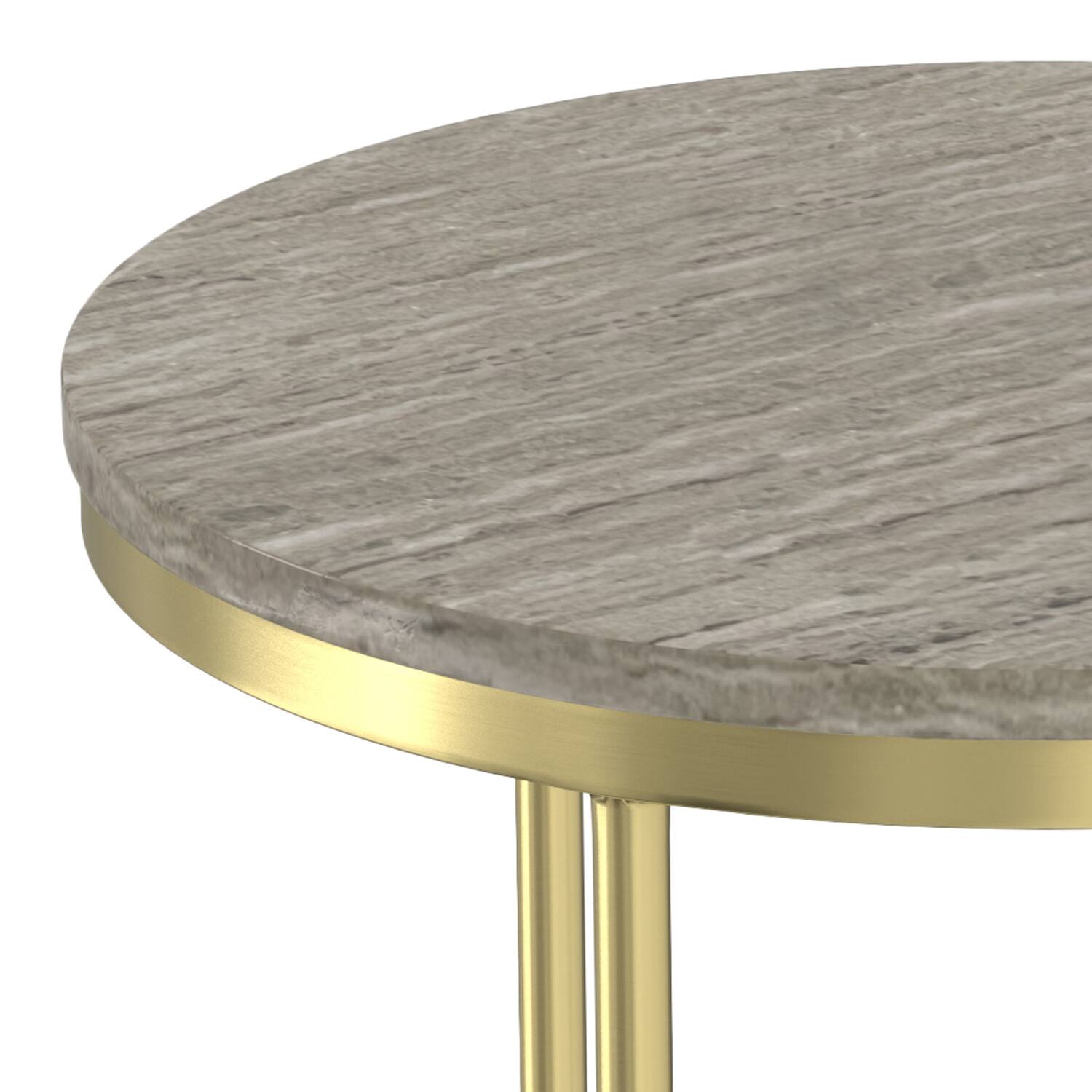 Alt View 5. Simpli Home - Ashley Modern Contemporary 16 inch Wide Metal 2 Pc Nesting Table in Gold , Fully Assembled - Gold.