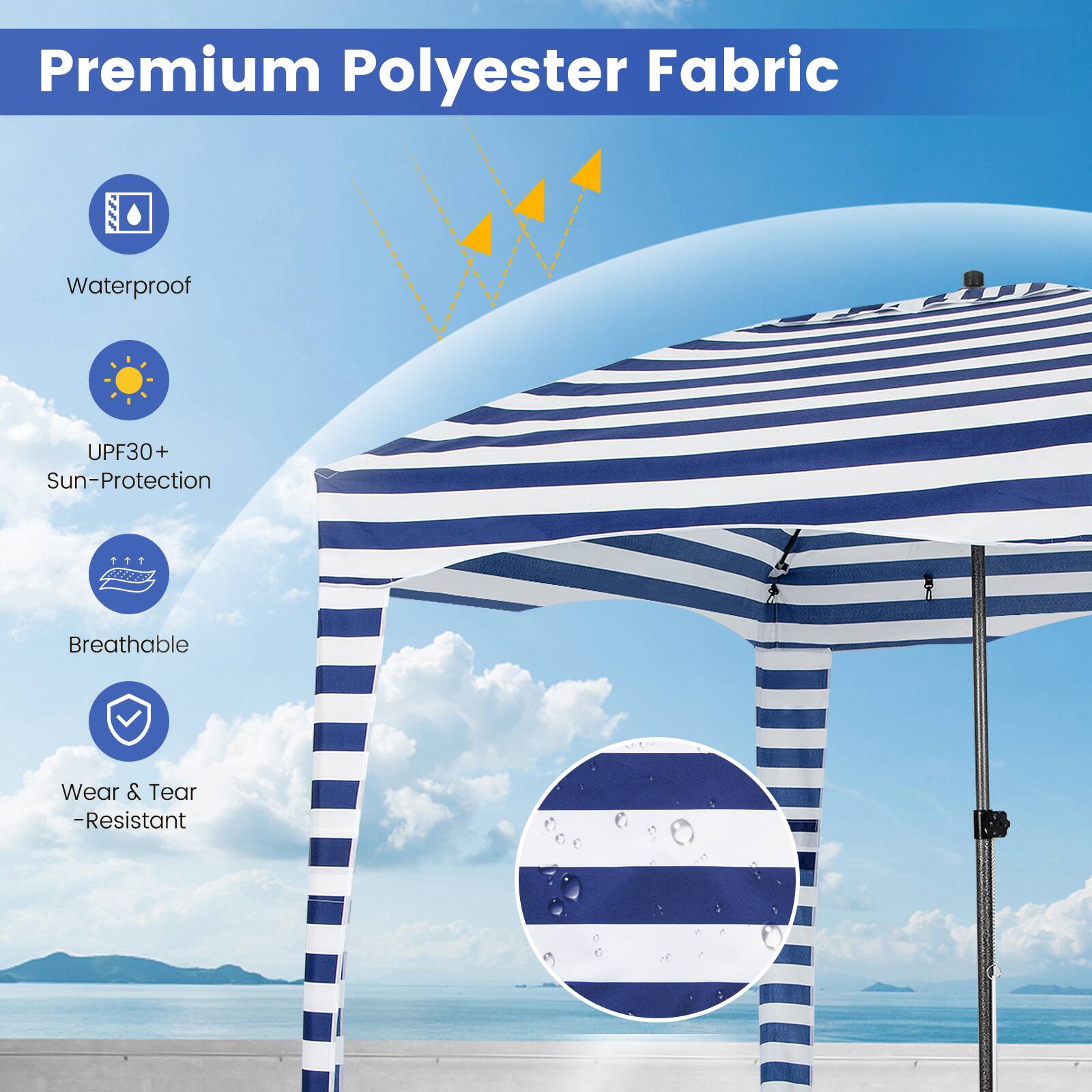 Premium Polyester Fabric Waterproof UPF30+ Sun-Protection Breathable Wear & Tear -Resistant