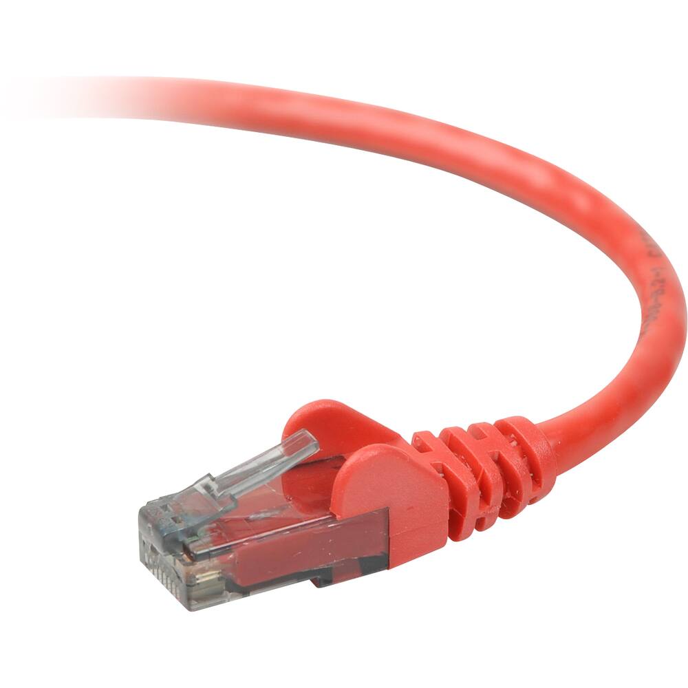 Front. Belkin - Belkin RJ45 Category 6 Snagless Patch Cable - 4 ft - RJ-45 Male to Male - Red.