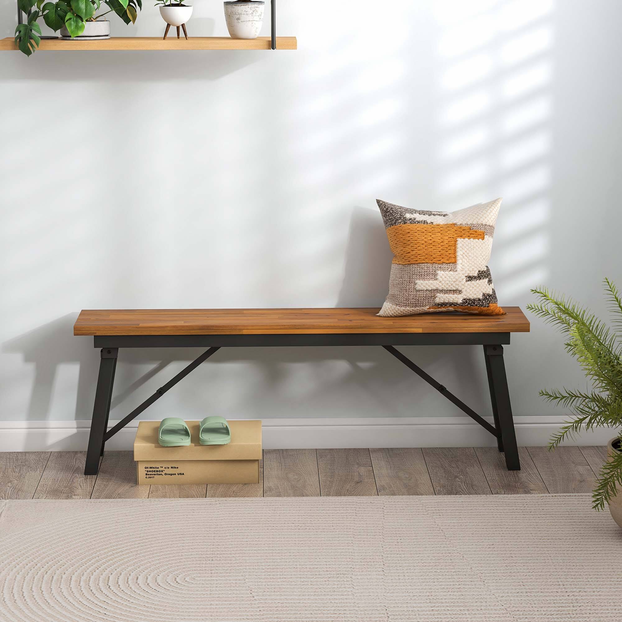 Alt View 5. Costway - Costway Folding Picnic Table & Bench Set Dining Table with Metal Frame for 4 or 6 Persons - Natural.