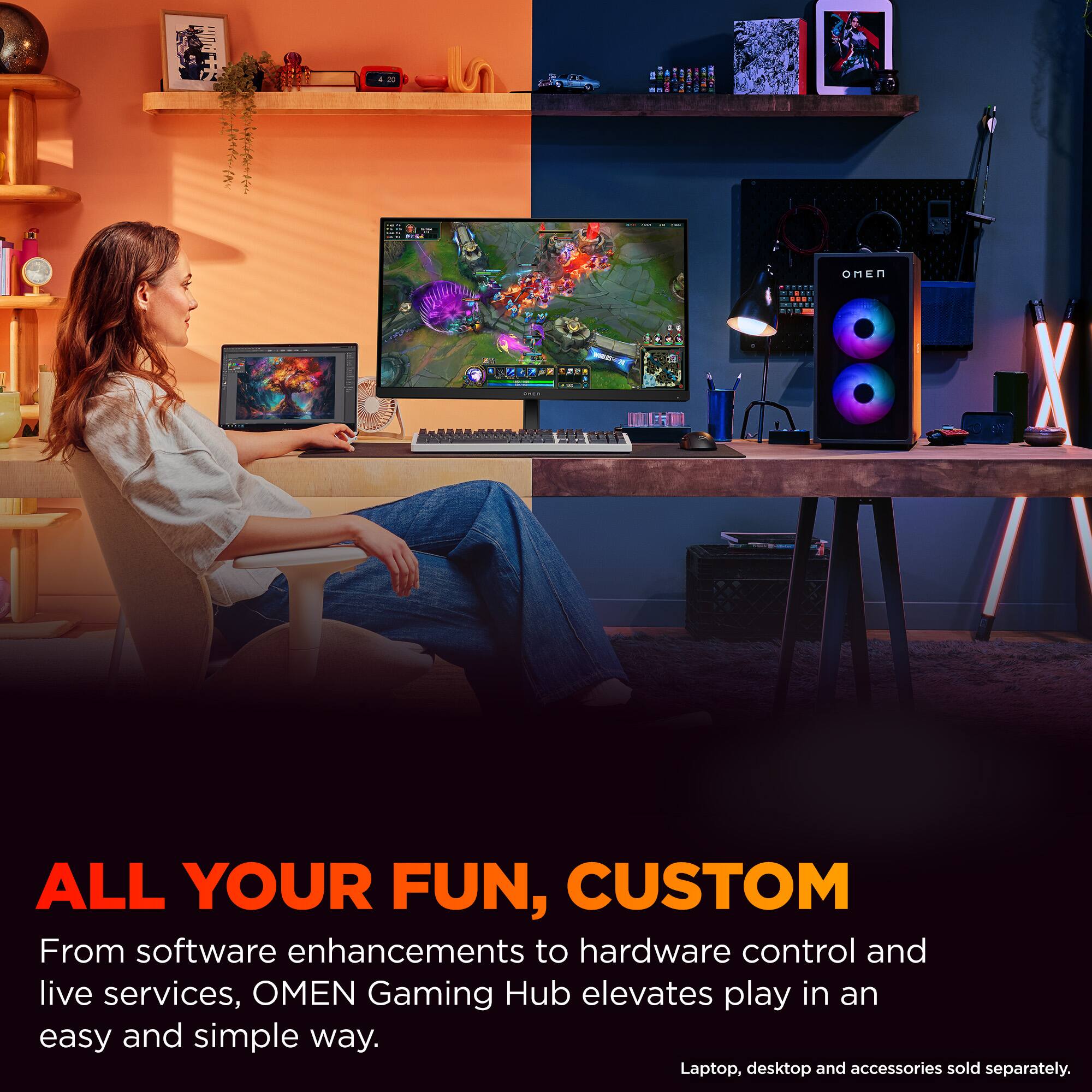 From software enhancements to hardware control and live services, OMEN Gaming Hub elevates play in an easy and simple way. Laptop, desktop and accessories sold separately.