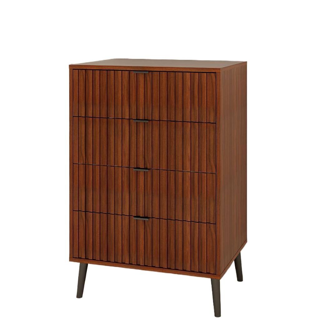 Front. Spaco - Spaco Modern Wooden Chest of 6 Drawers, Spacious Storage Organizer with Compartments for Bedroom, Living Room - Antique Brown.