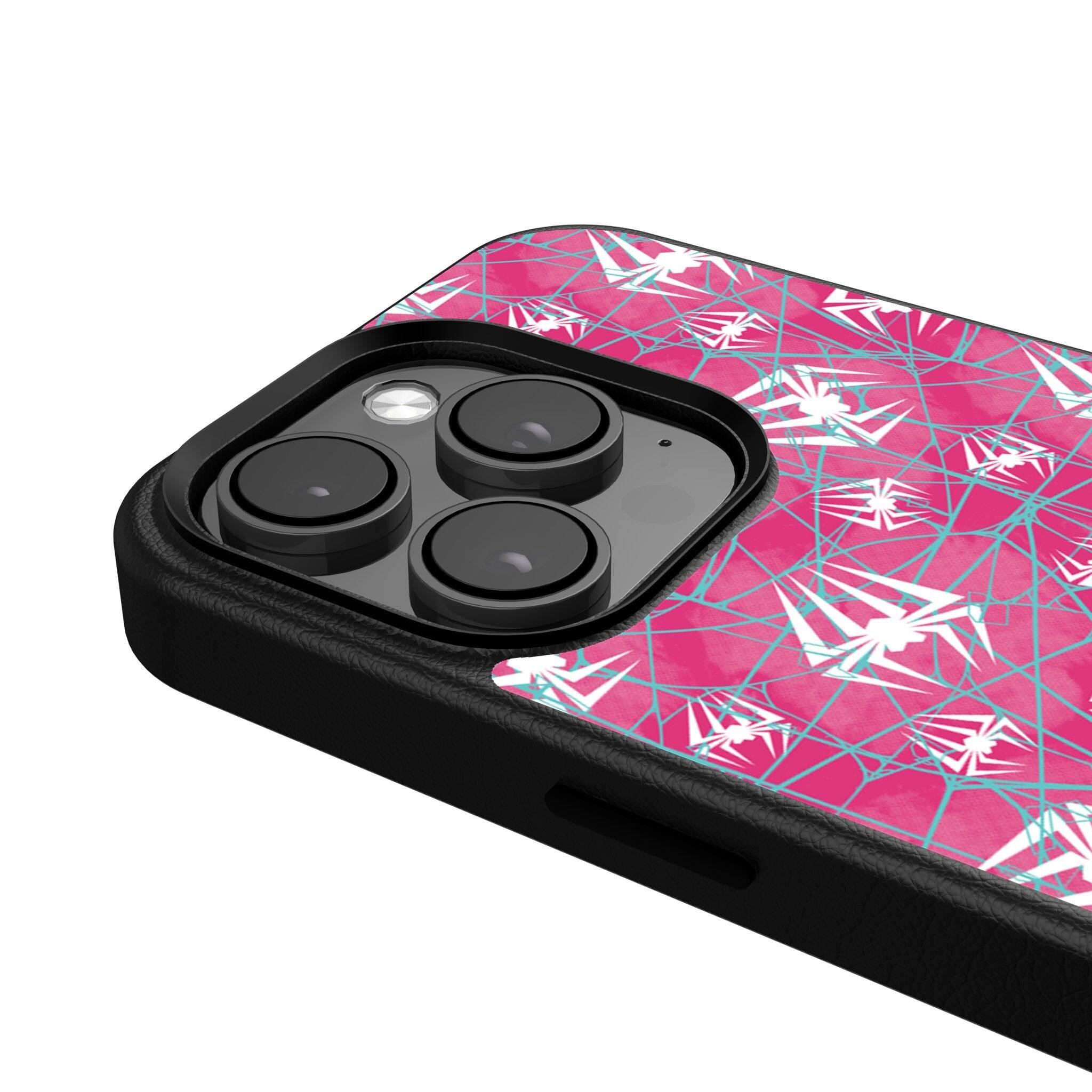 Back. Keyscaper - Marvel Pattern MagSafe Compatible Phone Case - Apple iPhone 16 Plus - Spider-Gwen.