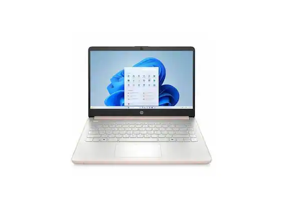 Front. HP - HP 14-dq3280nr 14" Touchscreen Laptop N4500 4GB 64GB eMMC W11Hs C42BPUAABA - Pale Rose Gold, Natural Silver.