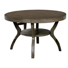 Manhattan Lane - 48 Inch Wooden Round Dining Table with Angled Legs, Brown - Gray