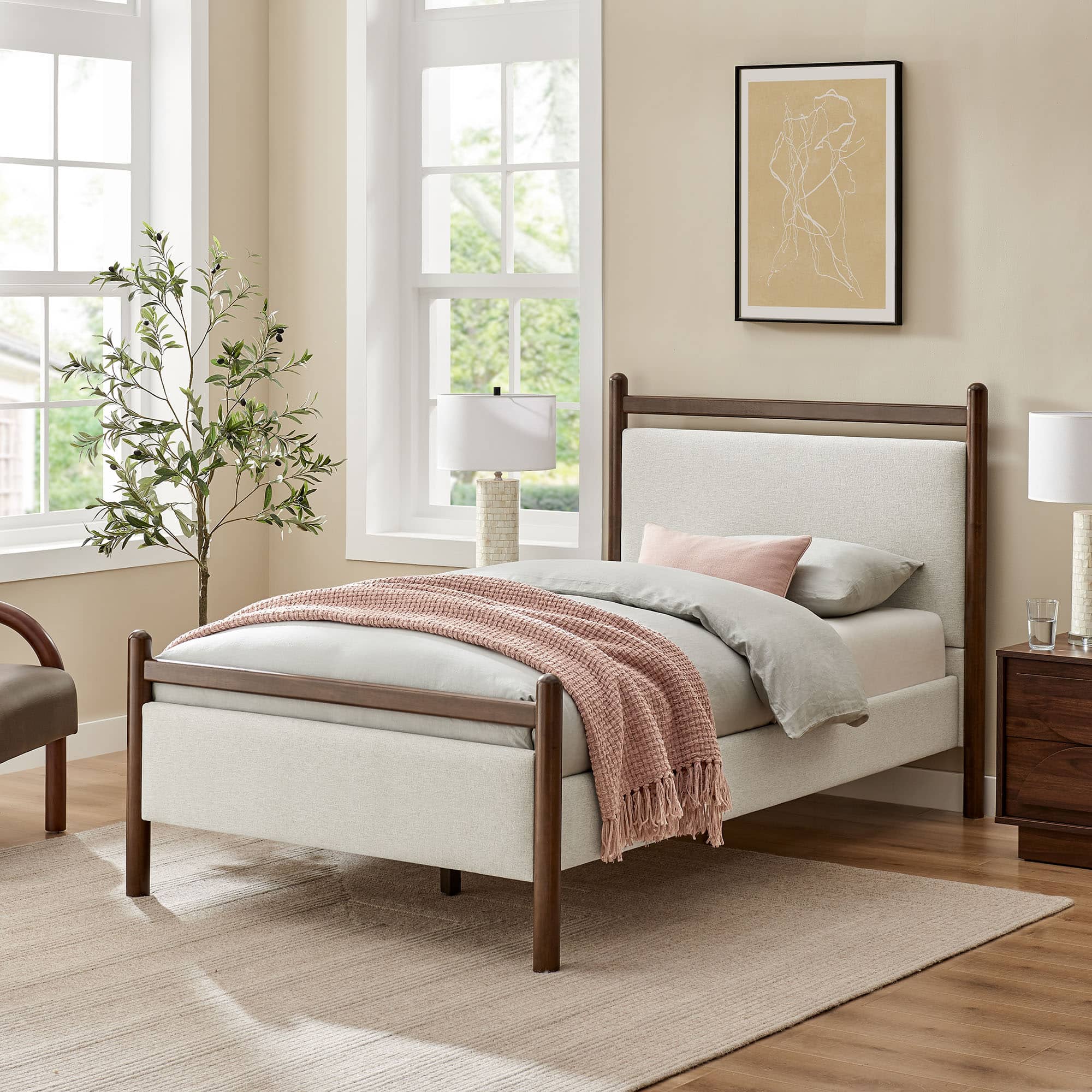 Ginny Platform Bed Frame by Modway - Wenge Heathered Ivory