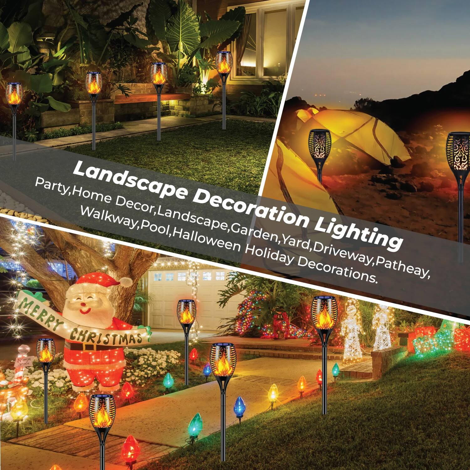 Landscape Decoration Lighting  
Party, Home Decor, Landscape, Garden, Yard, Driveway, Pathway, Walkway, Pool, Halloween Holiday Decorations.  
MERRY CHRISTMAS