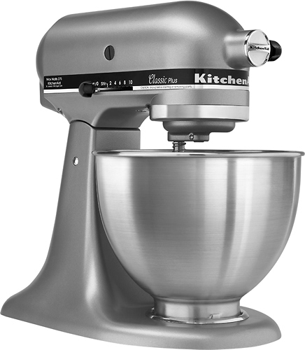 KitchenAid Classic Plus Series 4.5 Qt. 10-Speed Silver Tilt-Back Stand Mixer