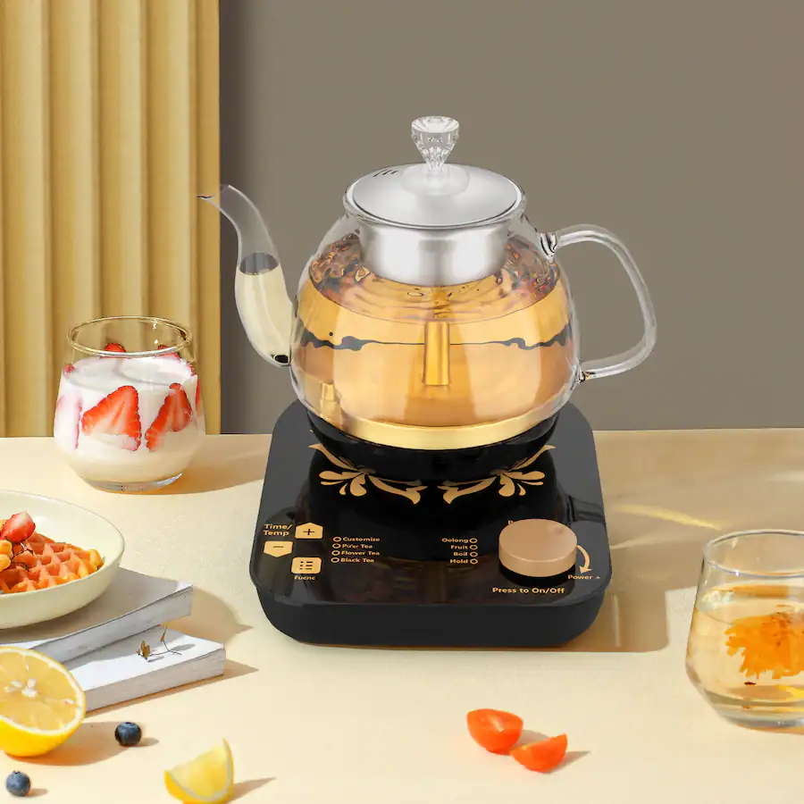 Bestier Glass Electric Kettle with Infuser, Steaming and Brewing
