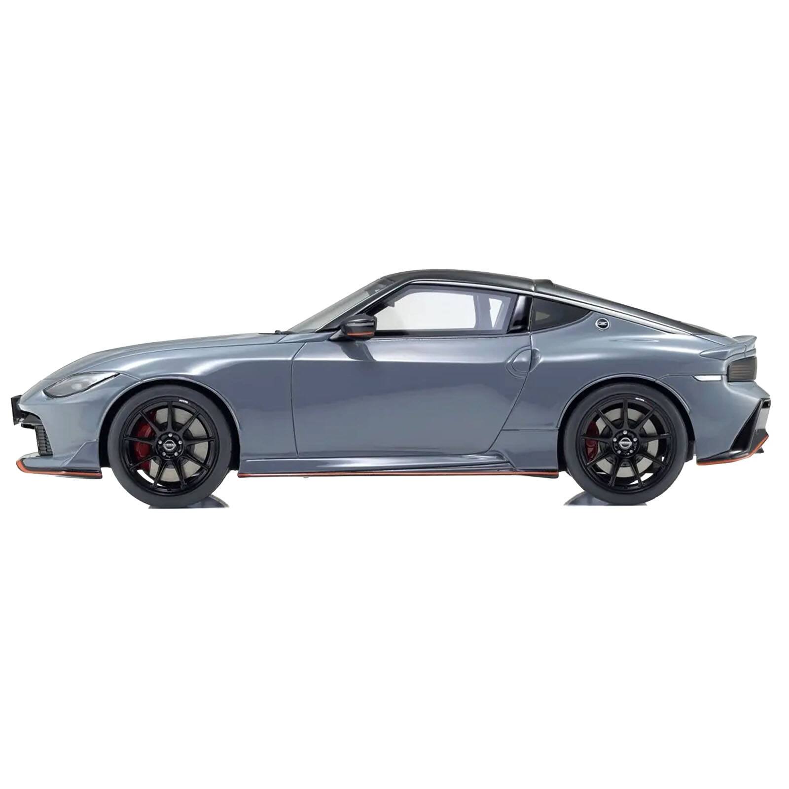 Alt View 2. Kyosho - Nissan Fairlady Z NISMO RHD (Right Hand Drive) Gray with Black Top 1/18 Model Car by Kyosho.