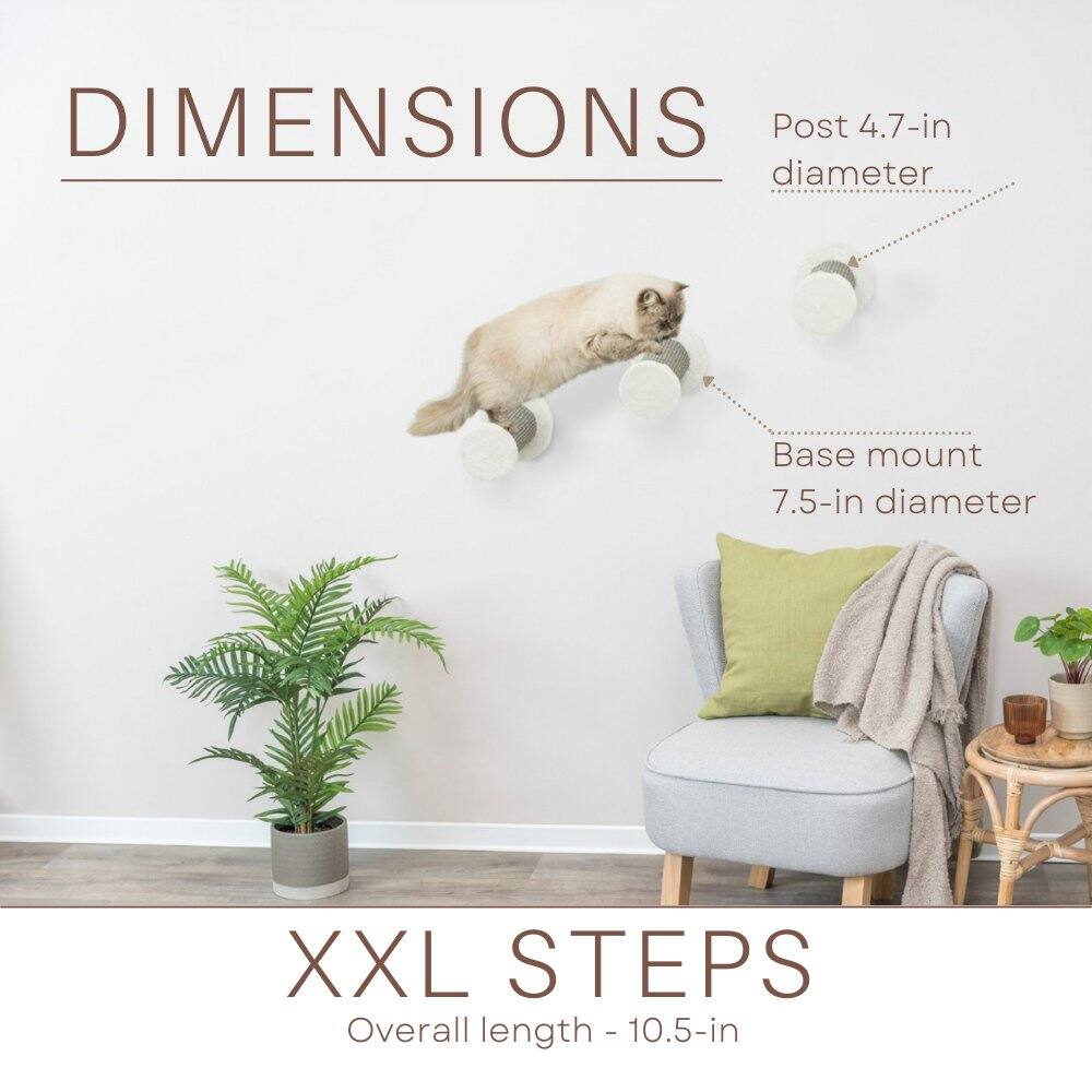 DIMENSIONS  
Post 4.7-in diameter  
Base mount 7.5-in diameter  

XXL STEPS  
Overall length - 10.5-in