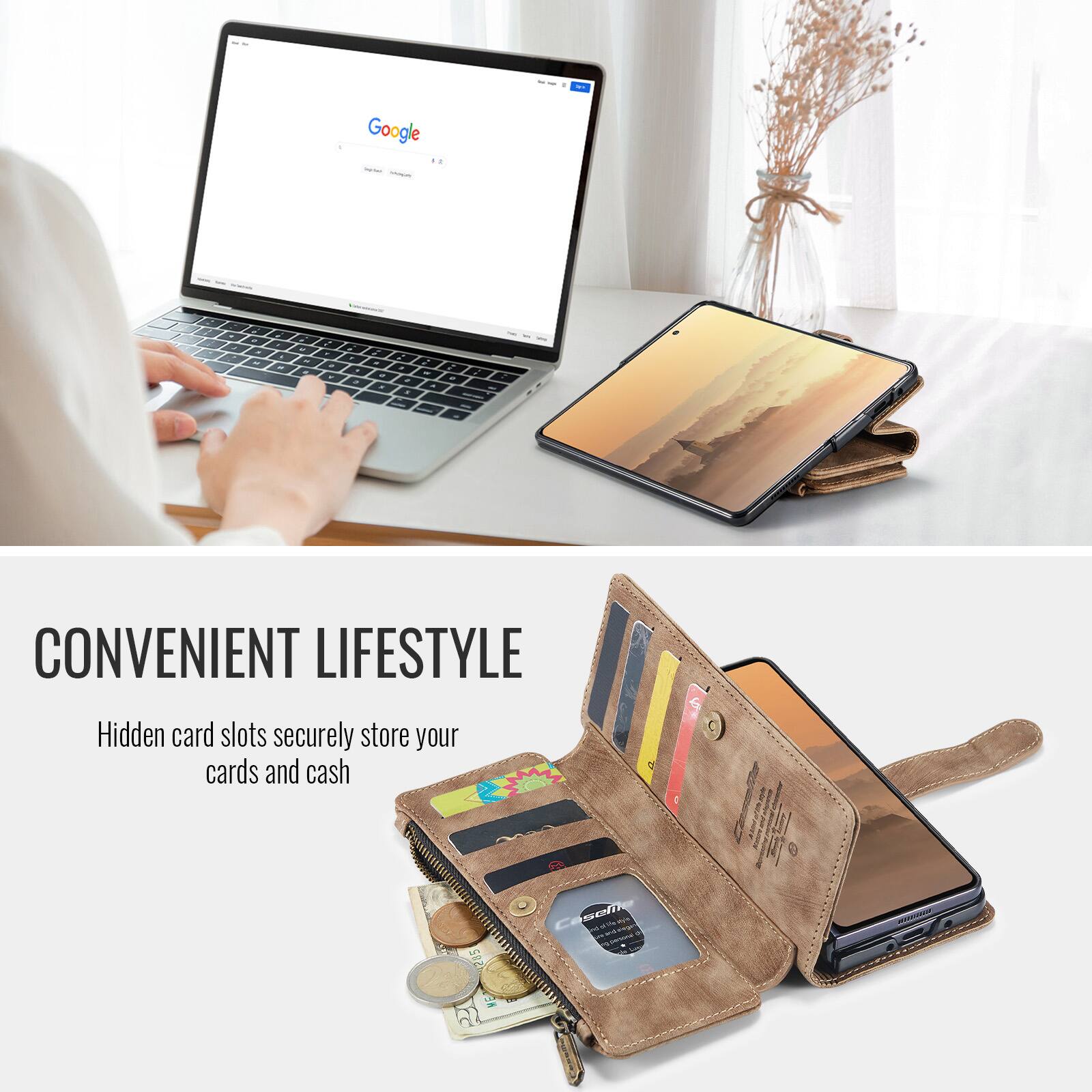 CONVENIENT LIFESTYLE

Hidden card slots securely store your cards and cash