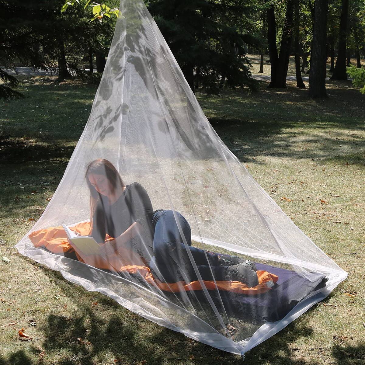 Alt View 1. Coghlan’s - Coghlan's Hikers Bug Net 79" x 83", Single Point Suspension System, Camping - White.