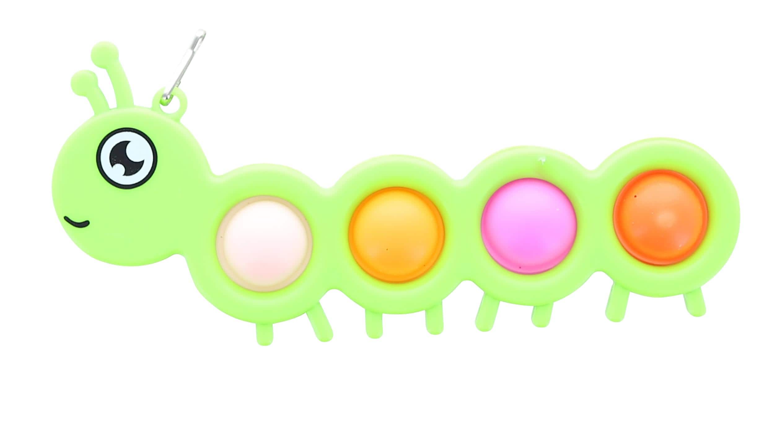 Toynk - Pop Fidget Toy Caterpillar 4-Button Bubble Popping Game - Green