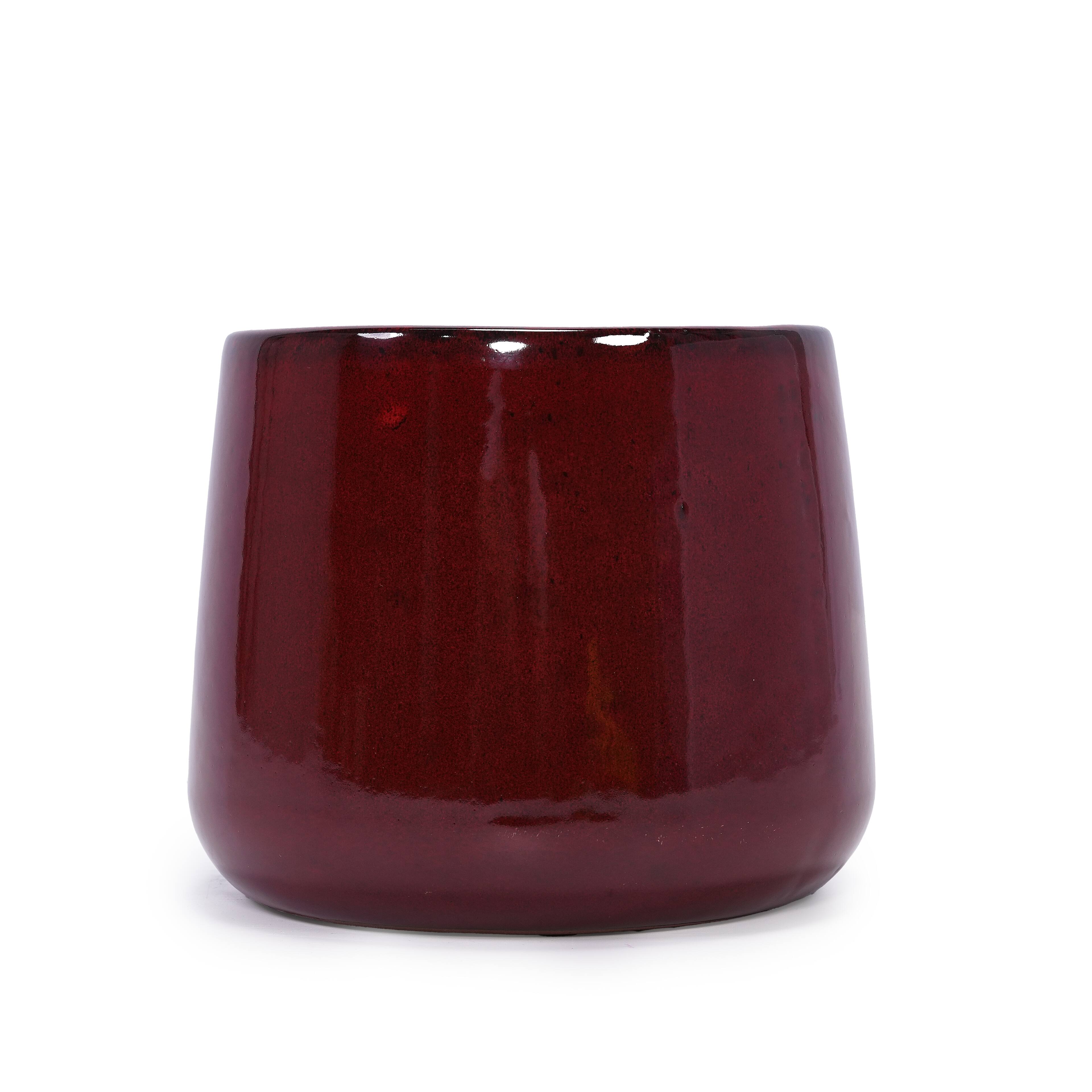 Alt View 9. Loheer - Loheer Ceramic Flower Pot Set, Handmade Red Glazed Planters, Set of 4 Breathable Clay Pots for Indoor Outdoor Flowers.