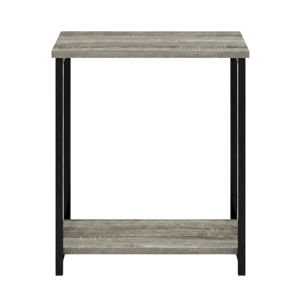 Back. FurniFact - French Oak Metal Frame End Table for Living Room or Bedroom - French Oak.