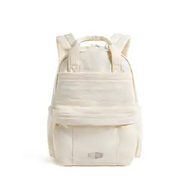 Bagsmart - Lightweight Unisex Casual Backpack, Water-Resistant Daypack Bookbag for 14-15 Inch Laptop, Travel Work Commuter - Cream