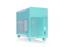 Front. Thermaltake - TR100 SFF mITX Mini Tower PC Case with PCIe 4.0 Riser Cable Included - Mint Strawberry.
