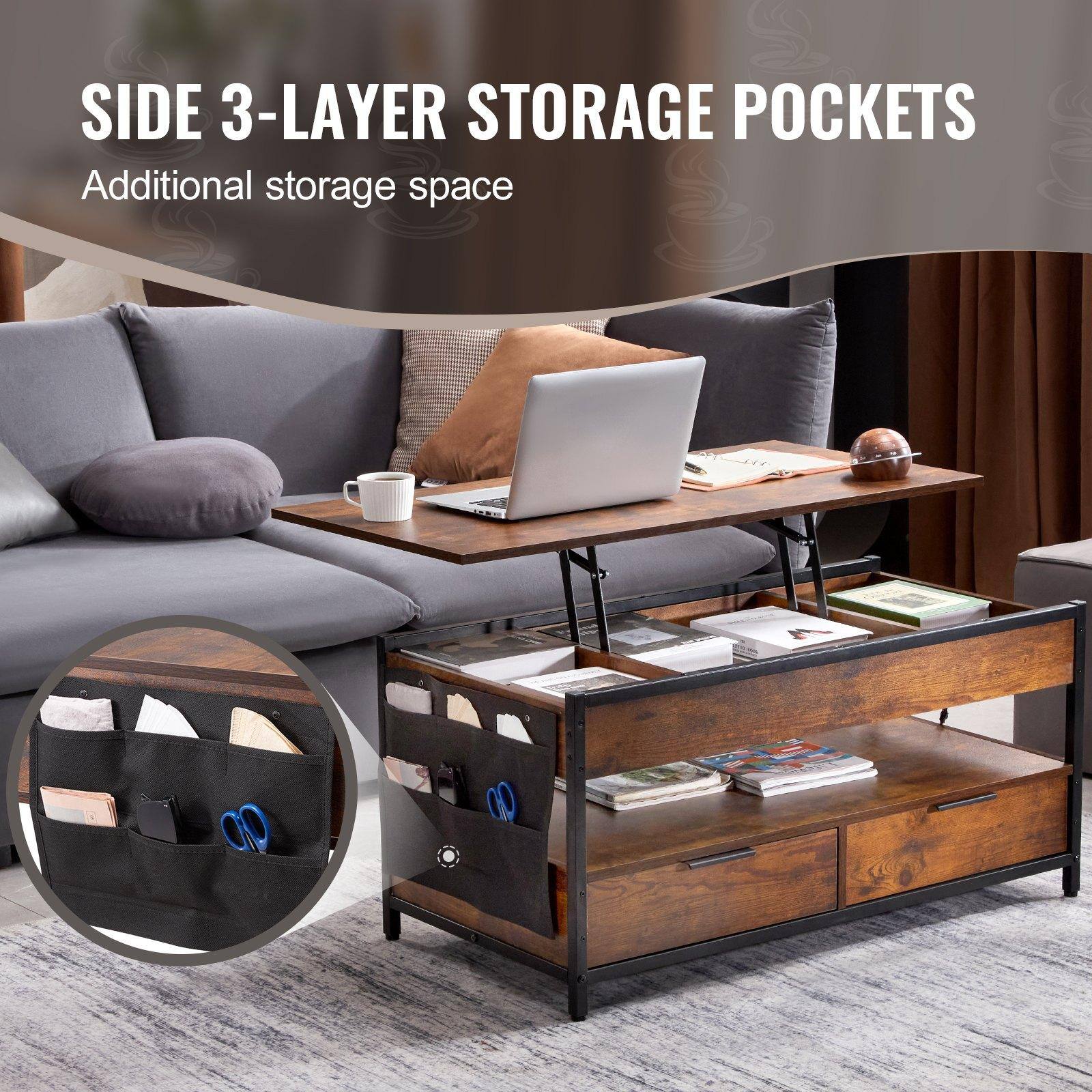 SIDE 3-LAYER STORAGE POCKETS  
Additional storage space