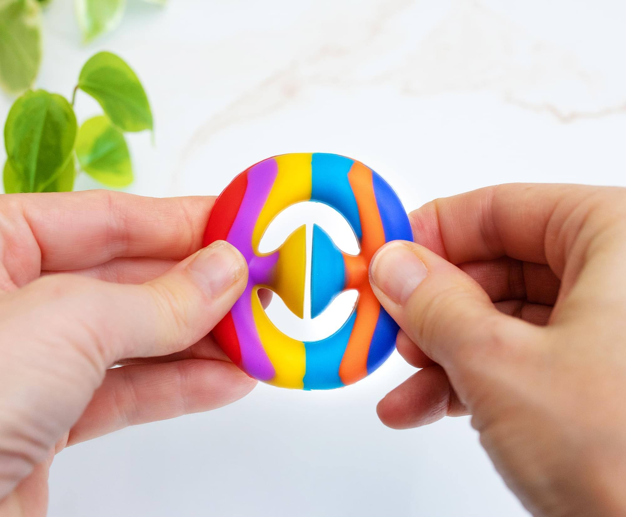 Alt View 3. Toynk - Pressure Fidget Toy Rainbow Silicone Snapper - Red.