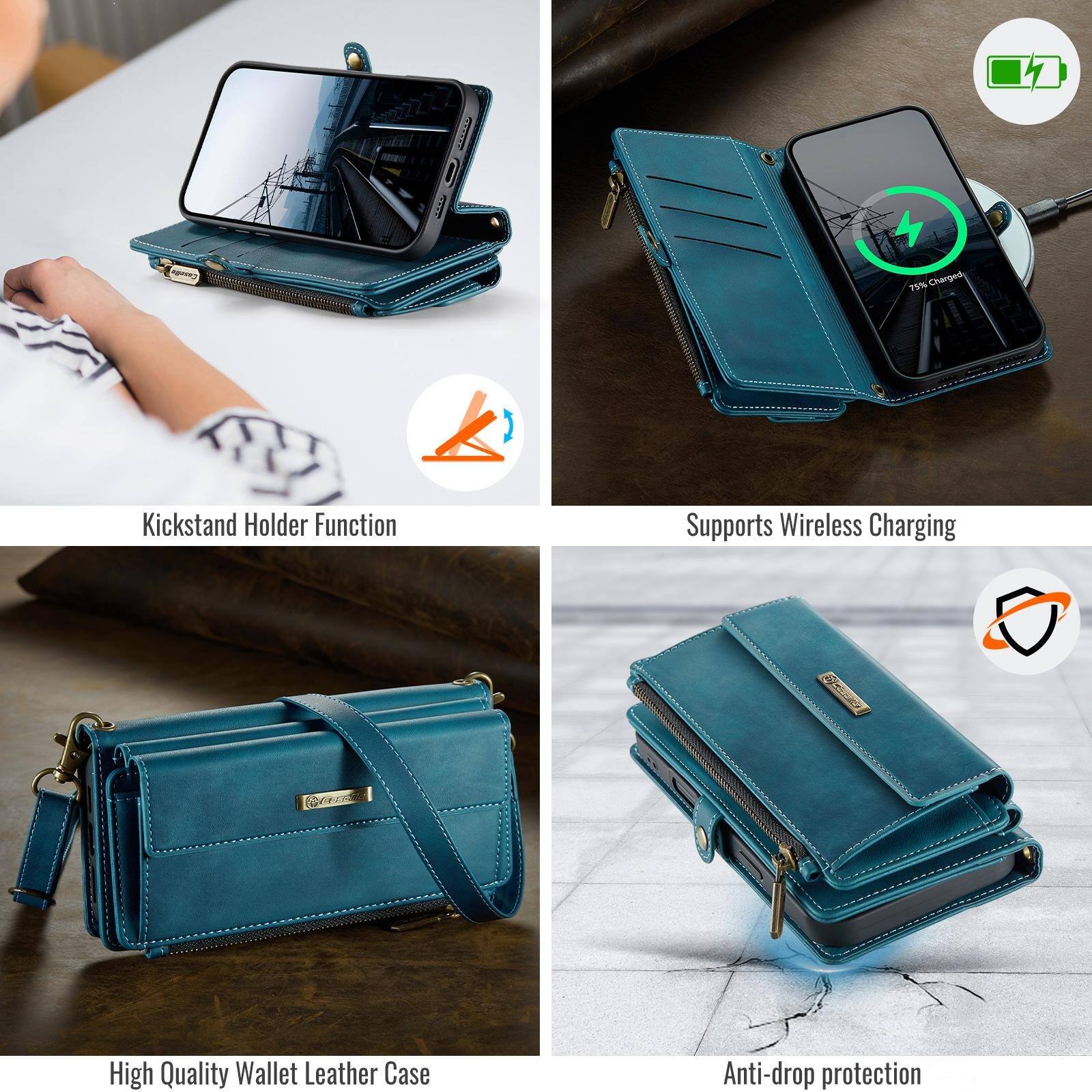1
75% Charged
Kickstand Holder Function
Supports Wireless Charging
High Quality Wallet Leather Case
Anti-drop protection