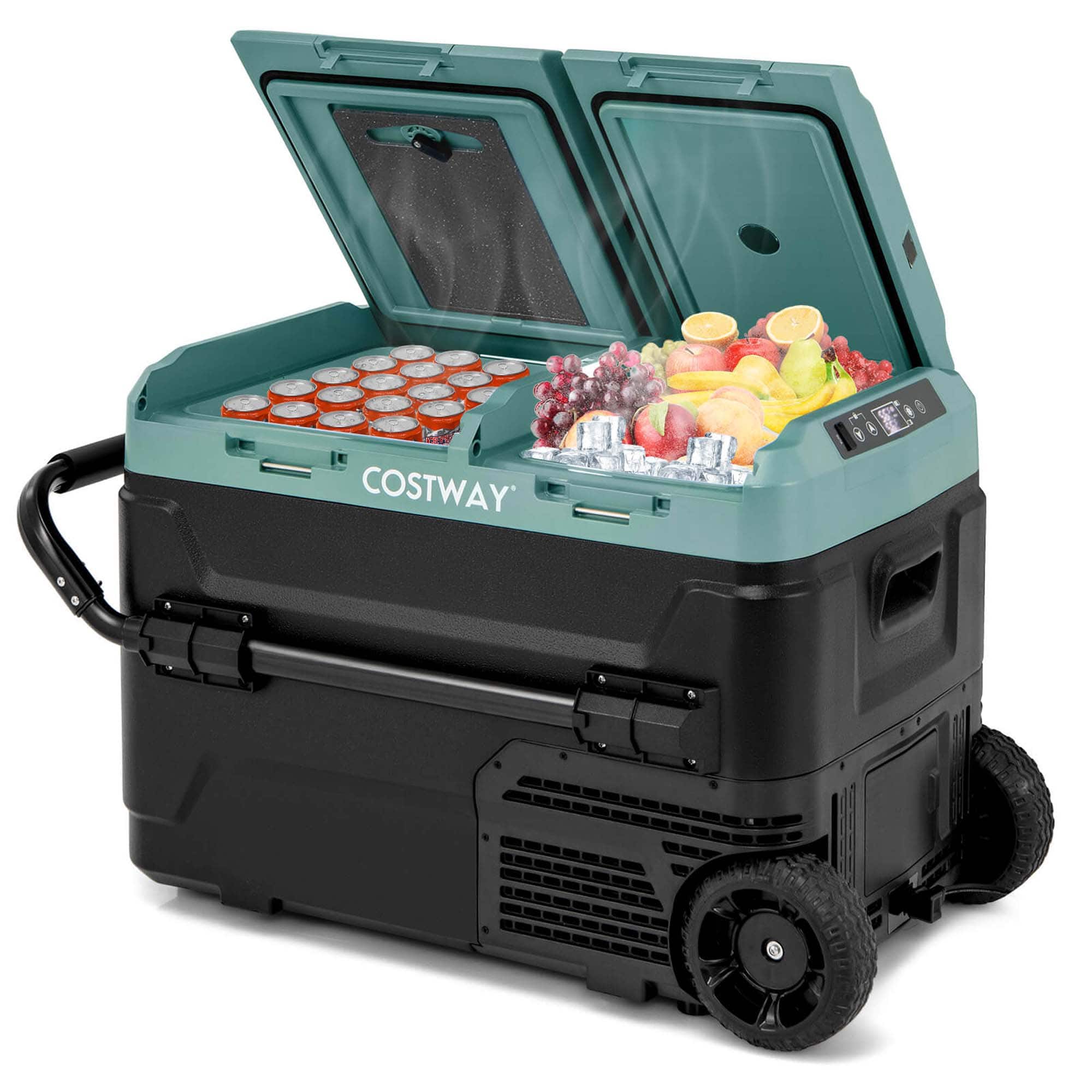 Alt View 20. Costway - Dual Zone 12V Car Refrigerator 42QT Portable Compressor Fridge Freezer (-4℉~68℉) for RVs - Green.