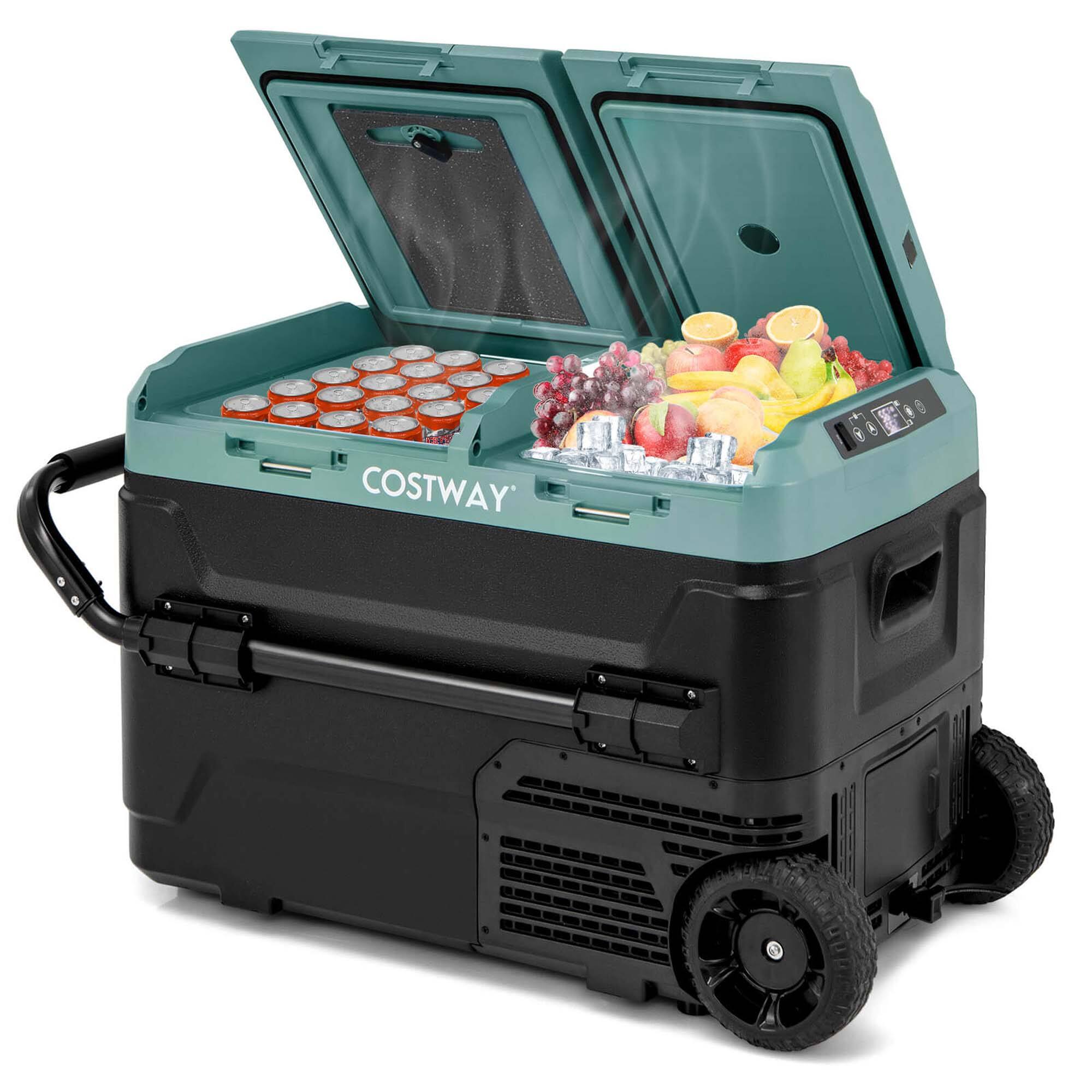 Alt View 20. Costway - Dual Zone 12V Car Refrigerator 42QT Portable Compressor Fridge Freezer (-4℉~68℉) for RVs - Green.