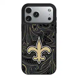 Keyscaper - NFL - New Orleans Saints Paisley iPhone Magnetic Bump Case - 15 - Black