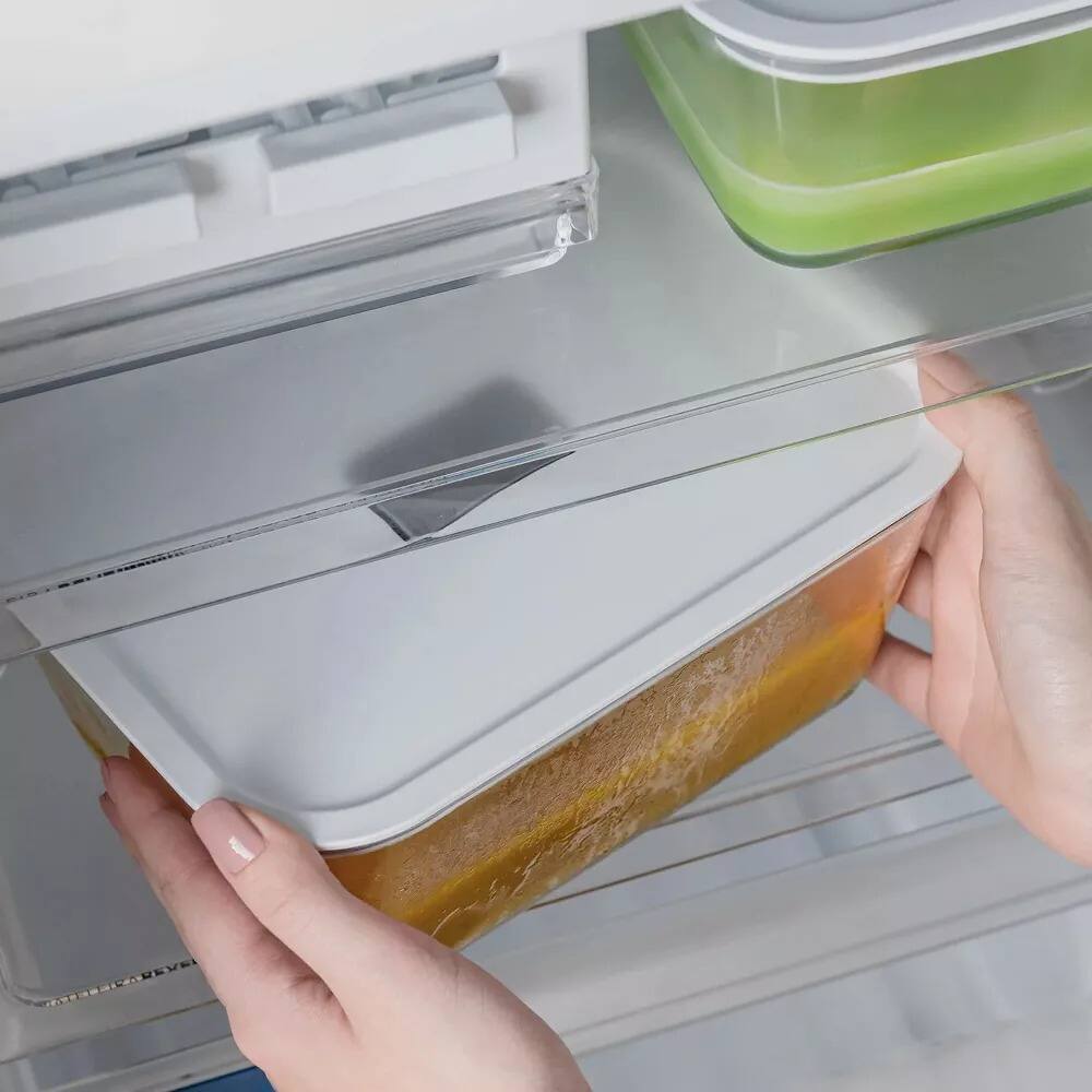 Alt View 5. OU - OU Glass Food Storage Container 10 Cup w Airtight Lid - Oven, Microwave, Freezer & Dishwasher Safe.