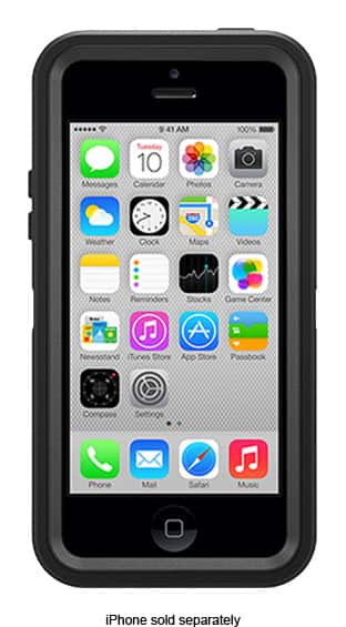 Front. OtterBox - Defender Series Hybrid Case and Holster for Apple® iPhone® 5c - Black.