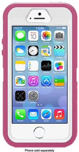 Front Standard. OtterBox - Defender Series Hybrid Case and Holster for Apple® iPhone® 5 and 5s - Papaya.