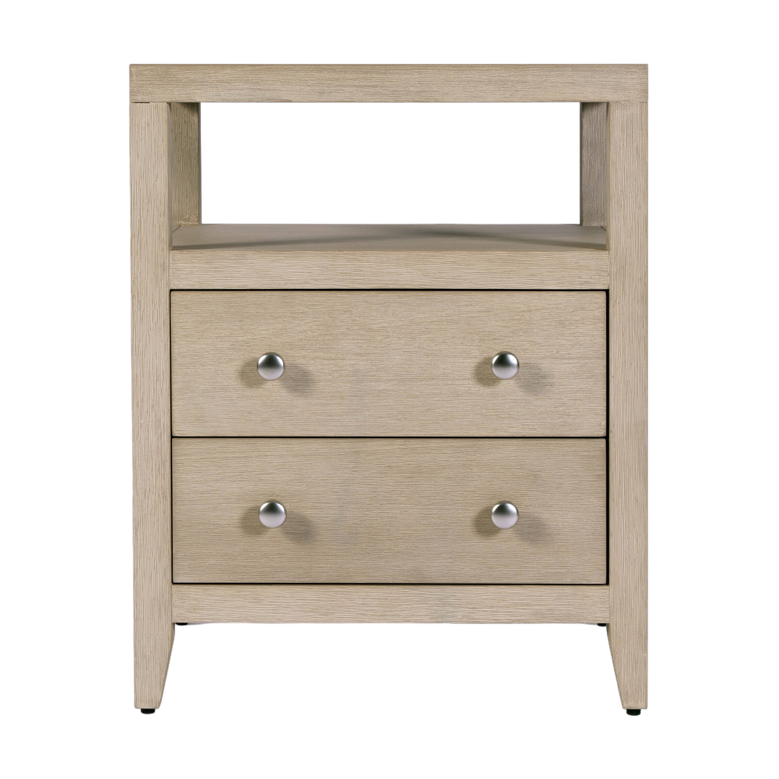 Alt View 2. Butler Specialty - Dana 21 in. W Rectangular Wood 2 Drawer Narrow Nightstand with Top Open Shelf - Taupe.