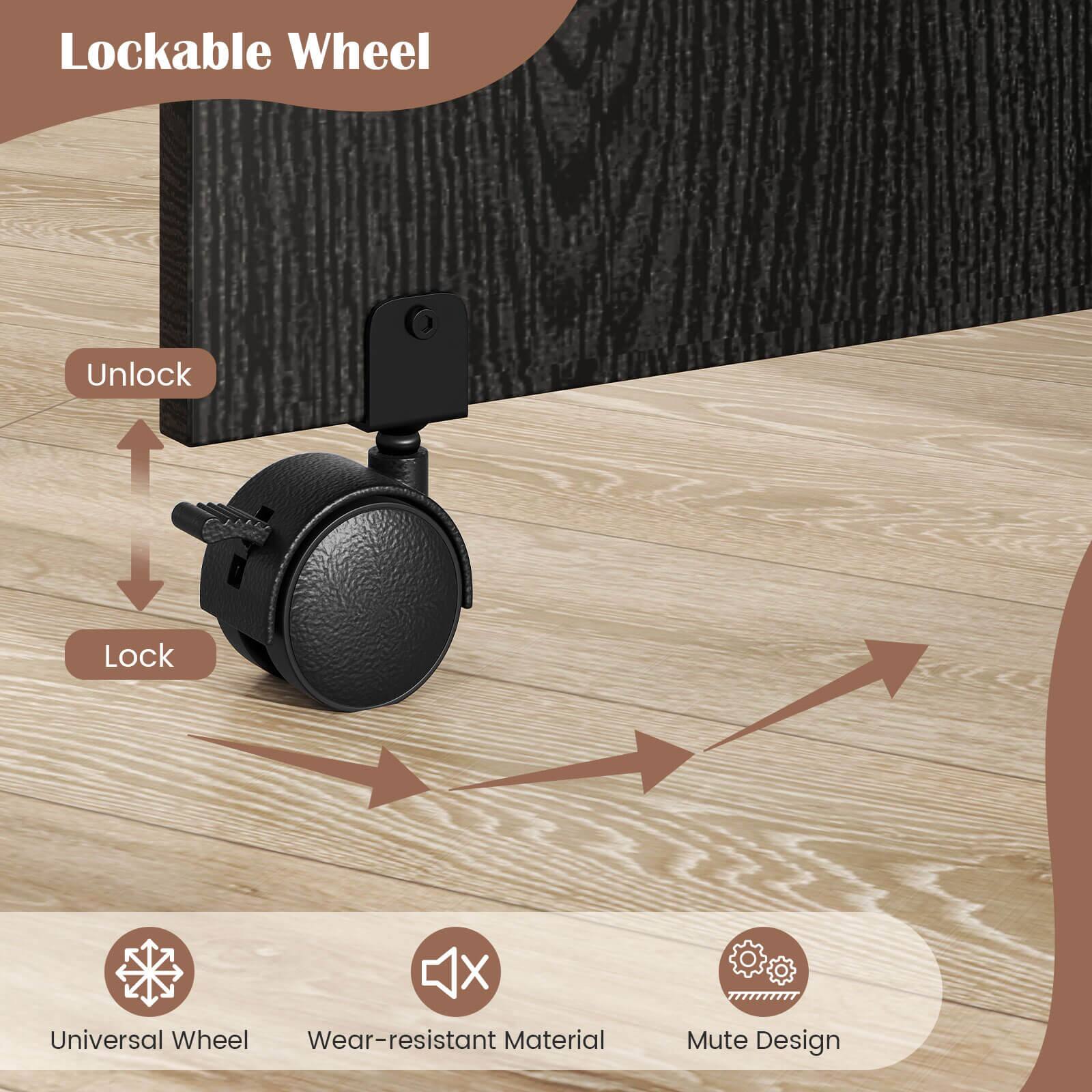 Lockable Wheel Unlock Lock JX X Universal Wear-resistant Material Mute Design