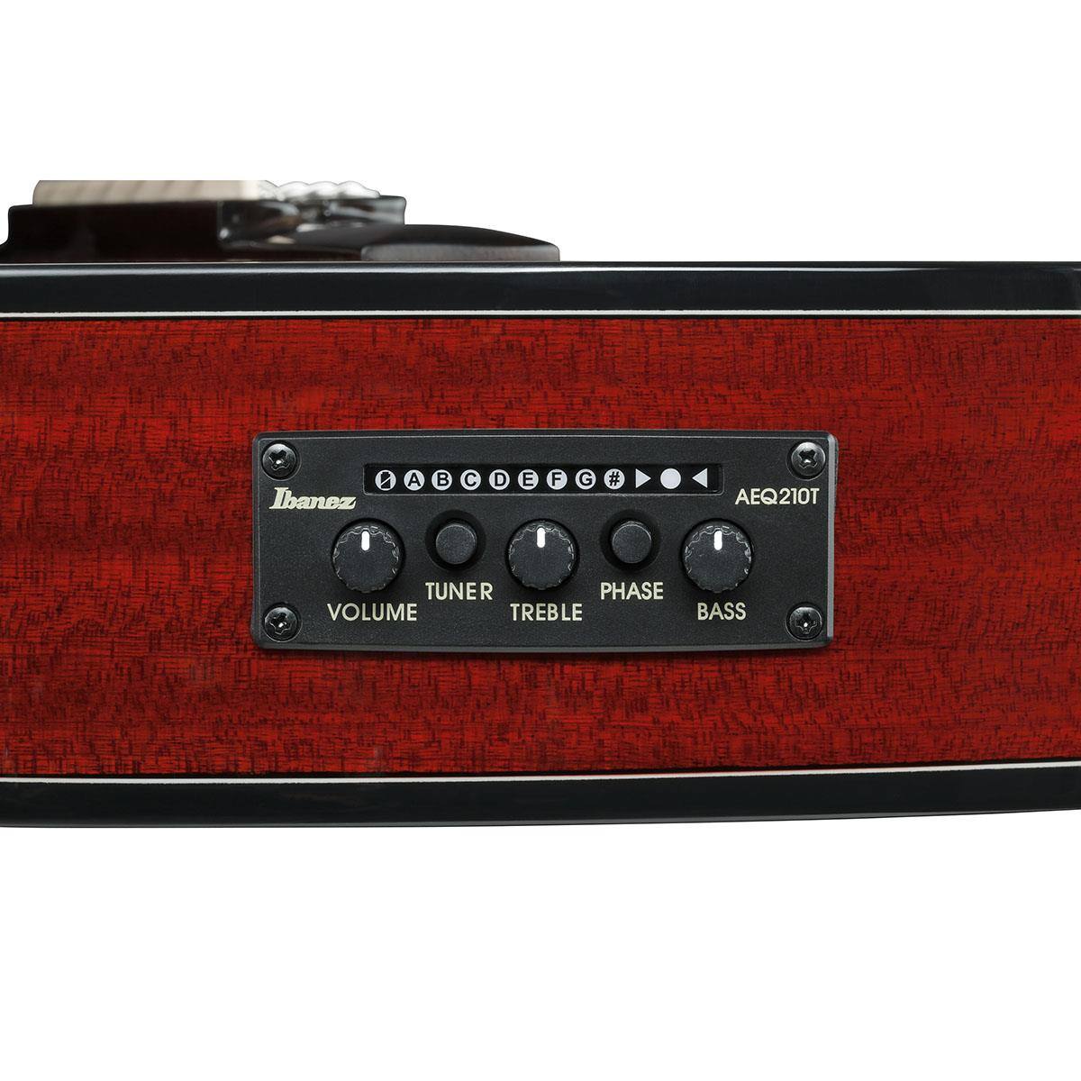 Ibanez AEQ210T  
TUNER PHASE VOLUME TREBLE BASS