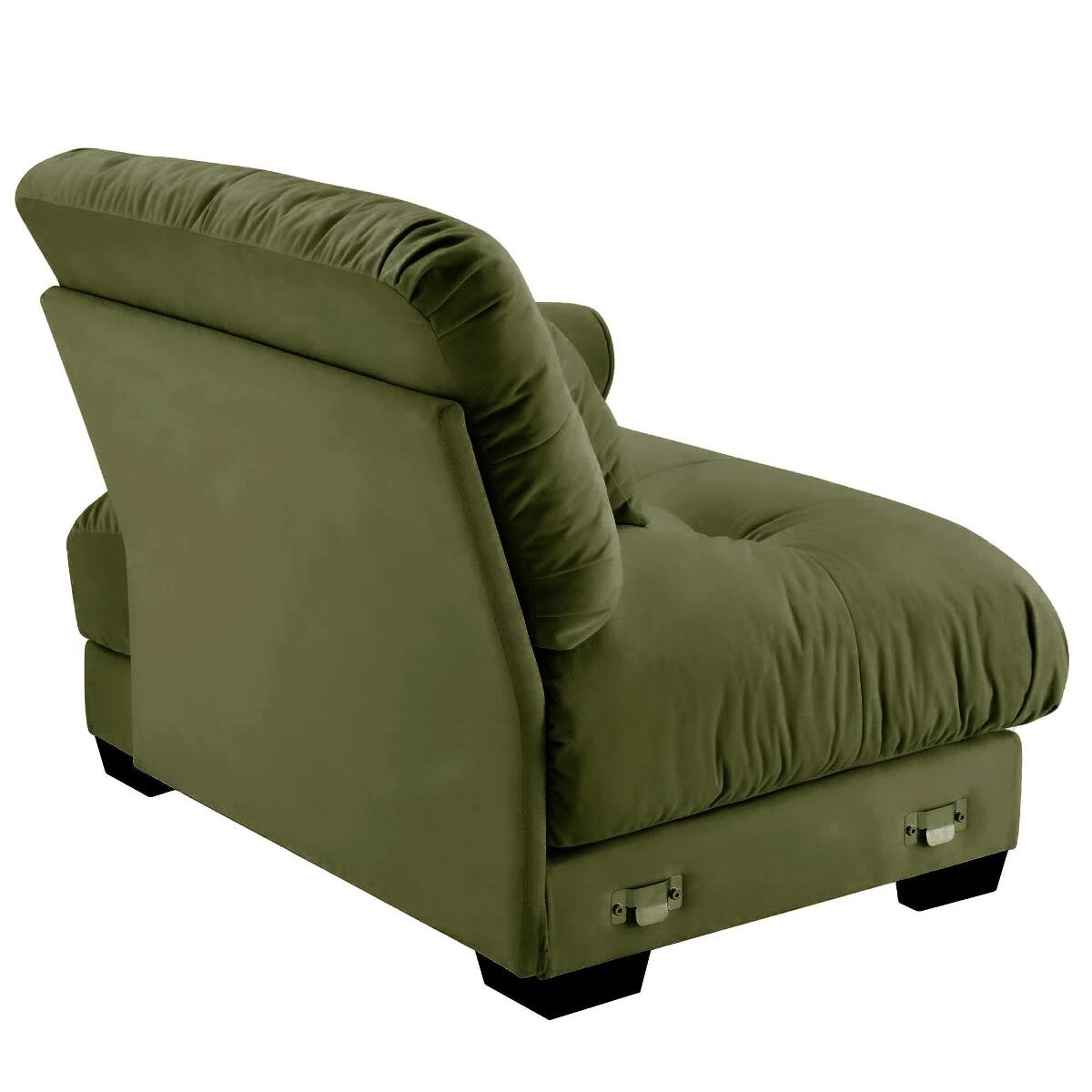 Angle. Ropilly - Ropilly Olive Green Velvet Sofa with Pillows Single Seat Sofa - Olive Green.