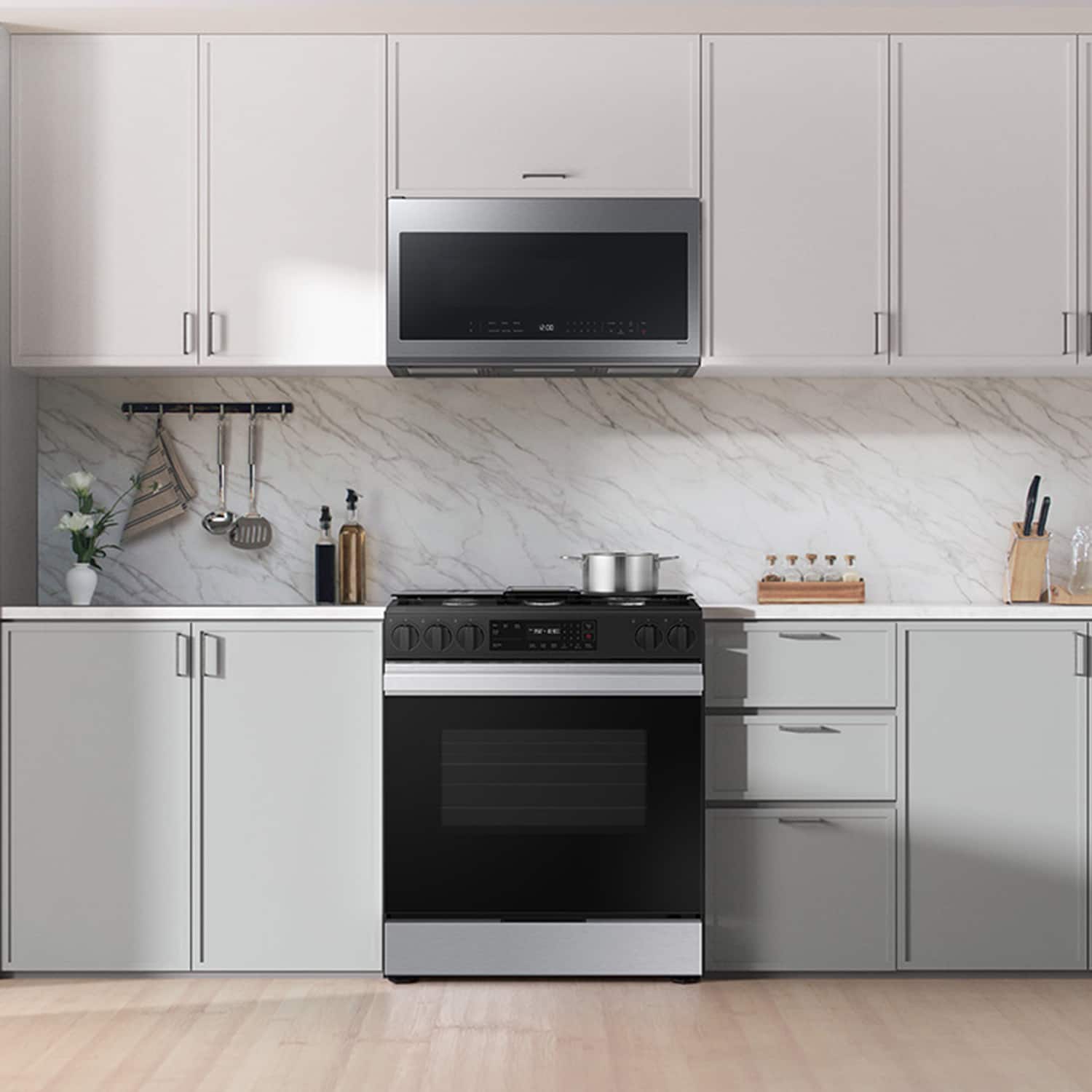 Alt View 11. Samsung - Bespoke 6.0 Cu. Ft. Slide-In Gas Range with Precision Knobs - Stainless Steel.