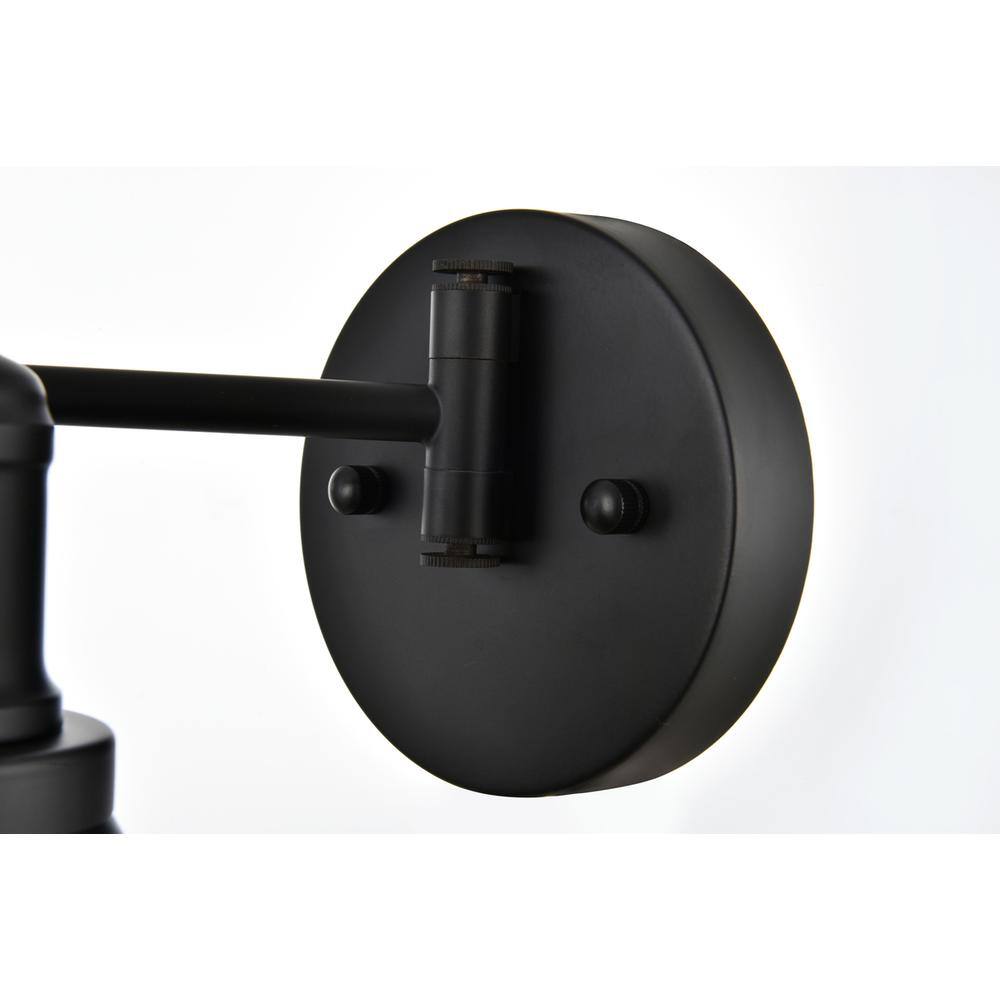 Back. Living District - Judson 1 light Black swing arm wall sconce - Black.